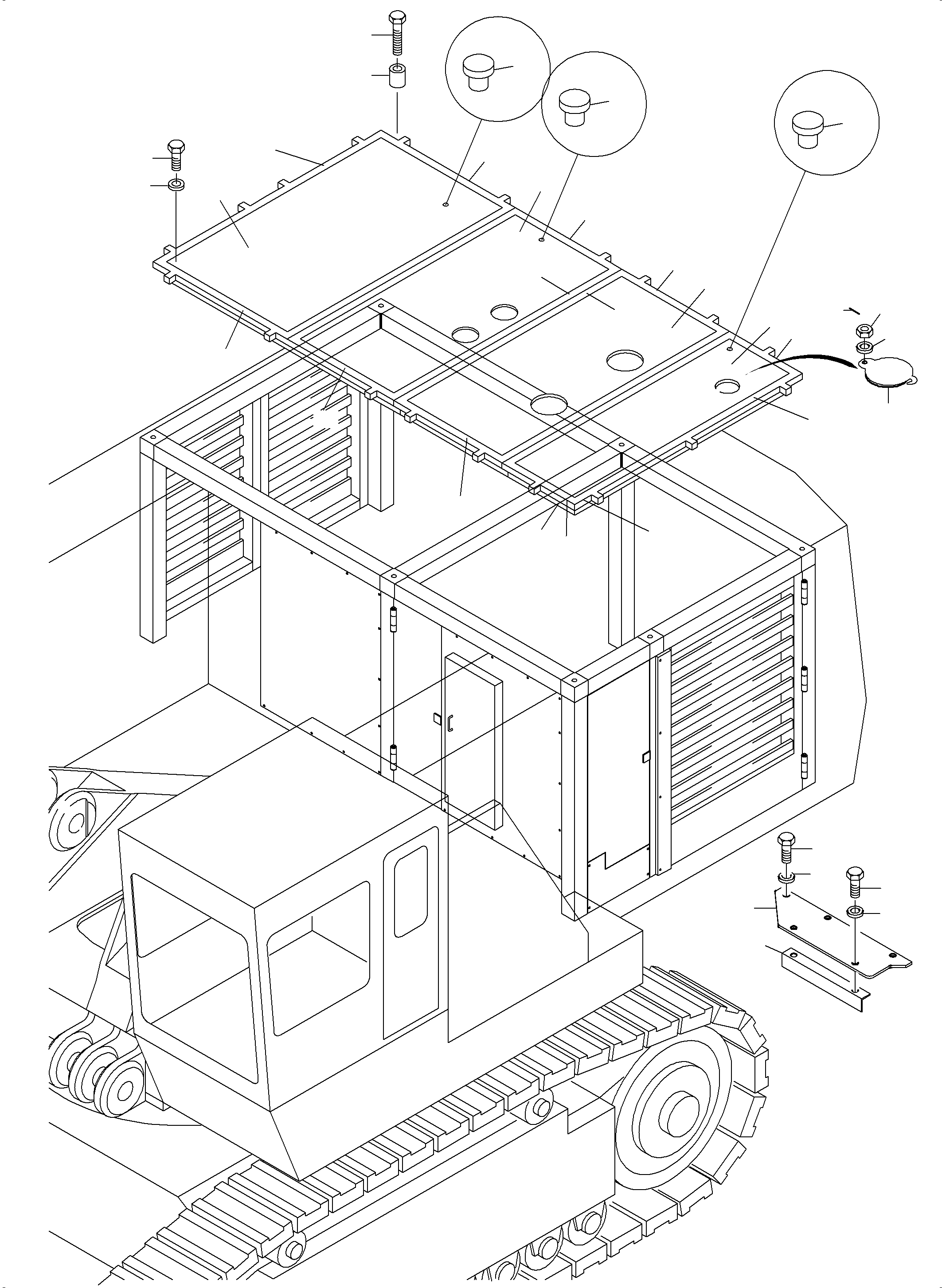 Komatsu parts book diagram for PC3000-6 S/N 06279: COVERING - ENGINE HOUSING