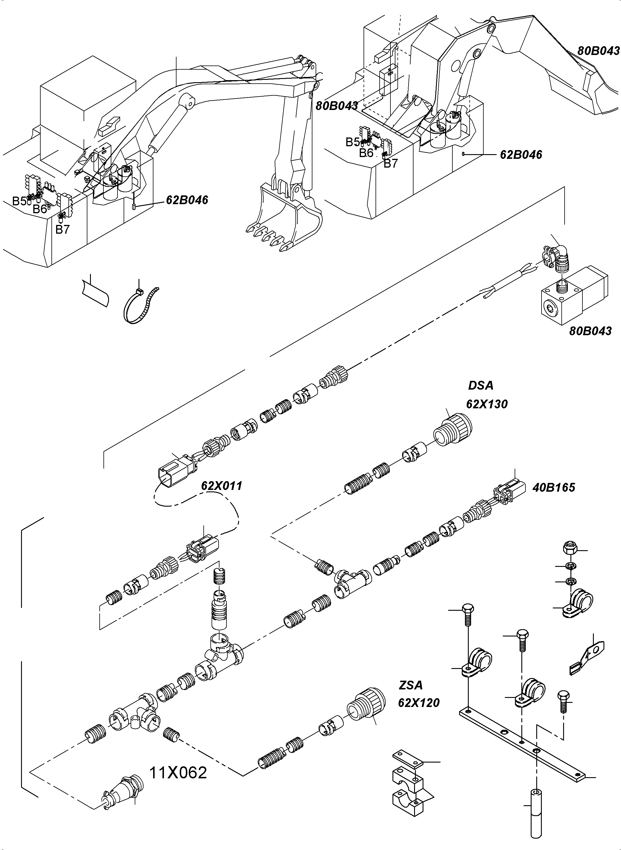 Komatsu parts book diagram for PC3000-6 S/N 06279: ELECTRICAL PARTS LUBRICATION