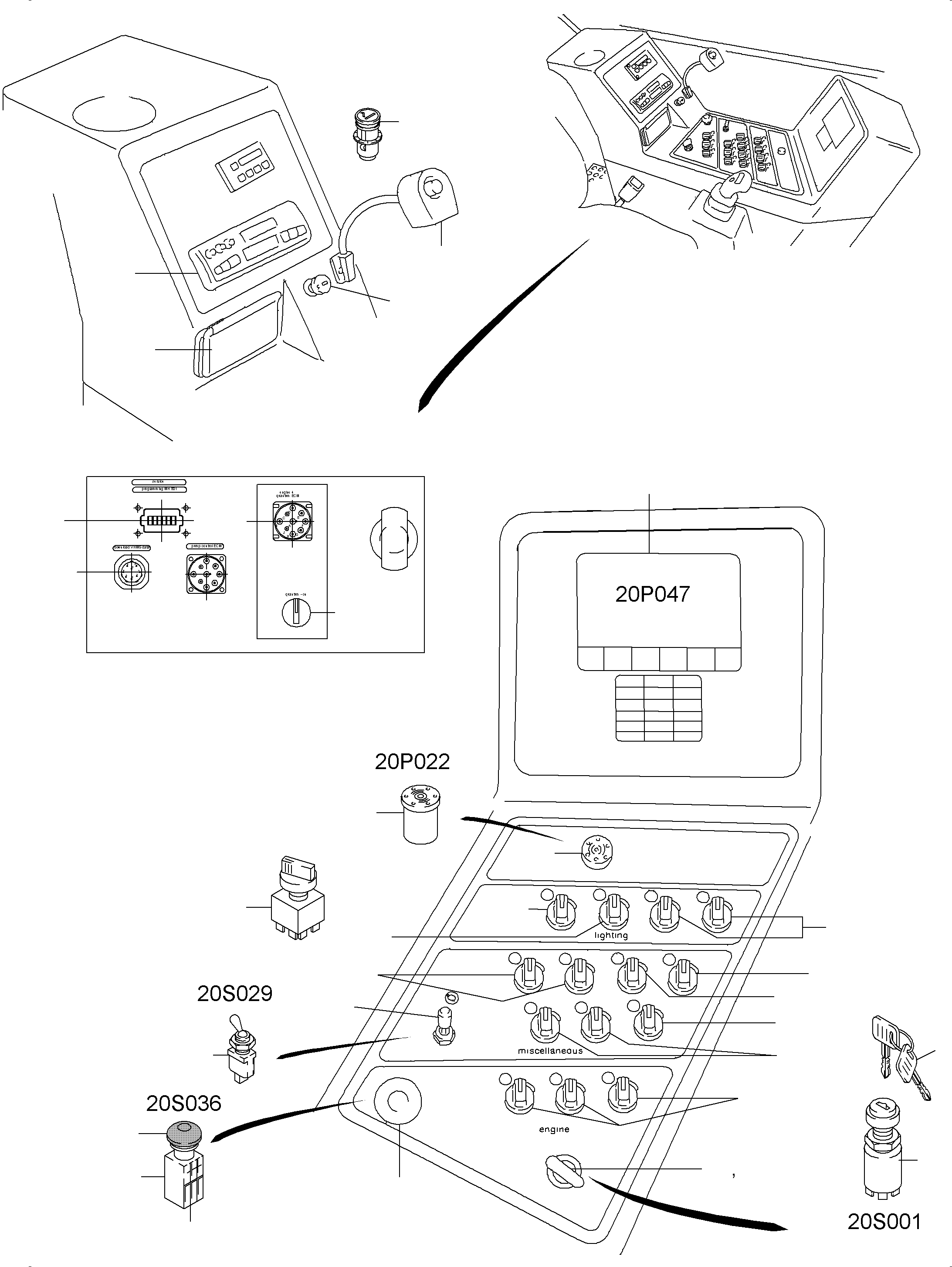 Komatsu parts book diagram for PC3000-6 S/N 06279: OPERATION PANEL