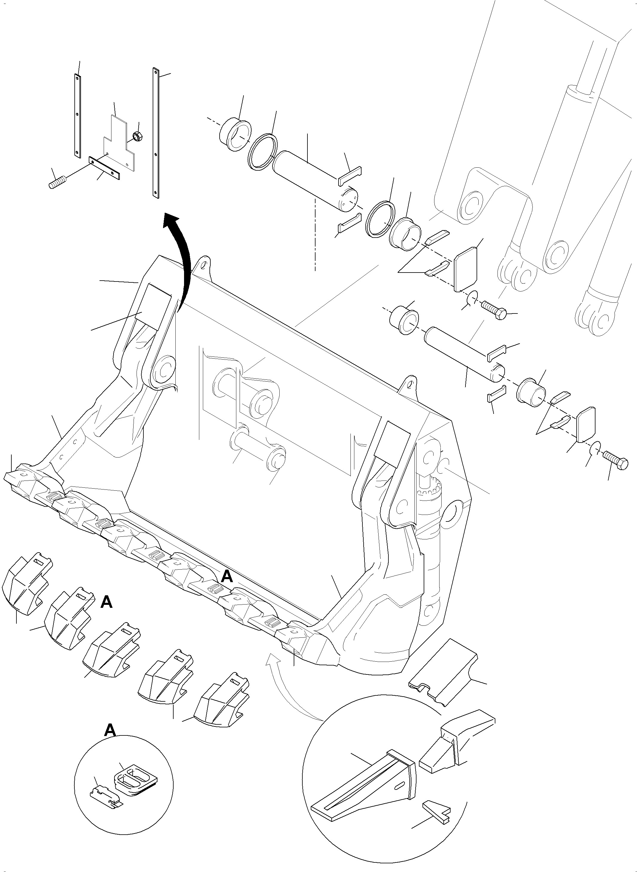Komatsu parts book diagram for PC3000-6 S/N 06279: BULLCLAM BUCKET 16 CBM