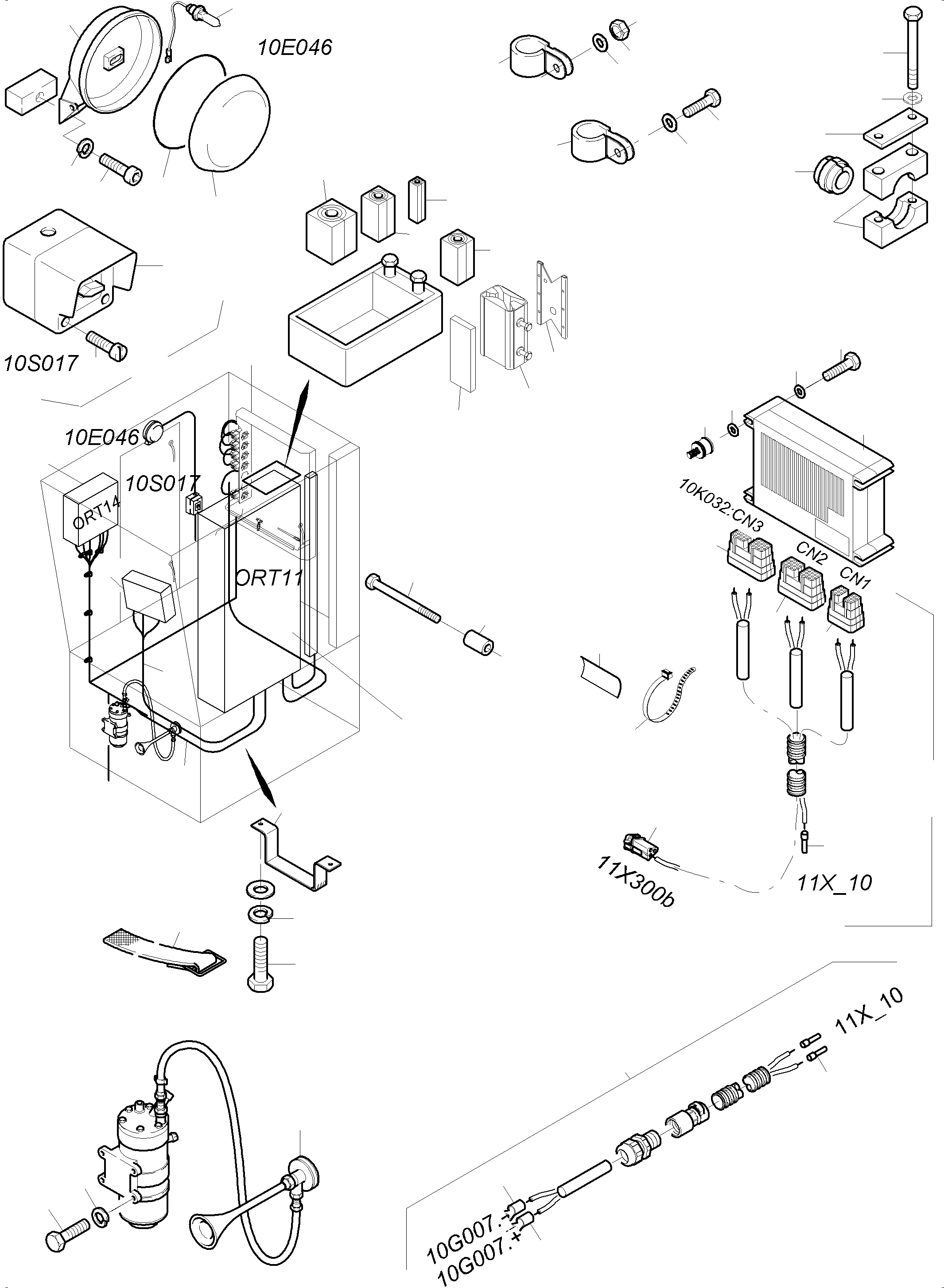 Komatsu parts book diagram for PC3000-6 S/N 06279: ELECTRIC - CAB SUPPORT KOMTRAX
