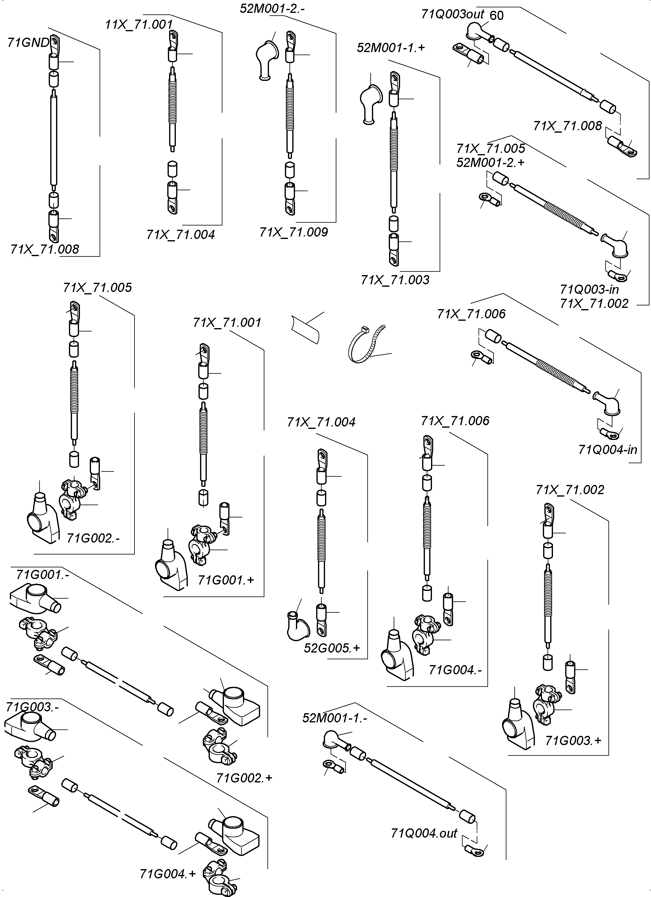 Komatsu parts book diagram for PC3000-6 S/N 06279: BATTERIES WITH CABLES