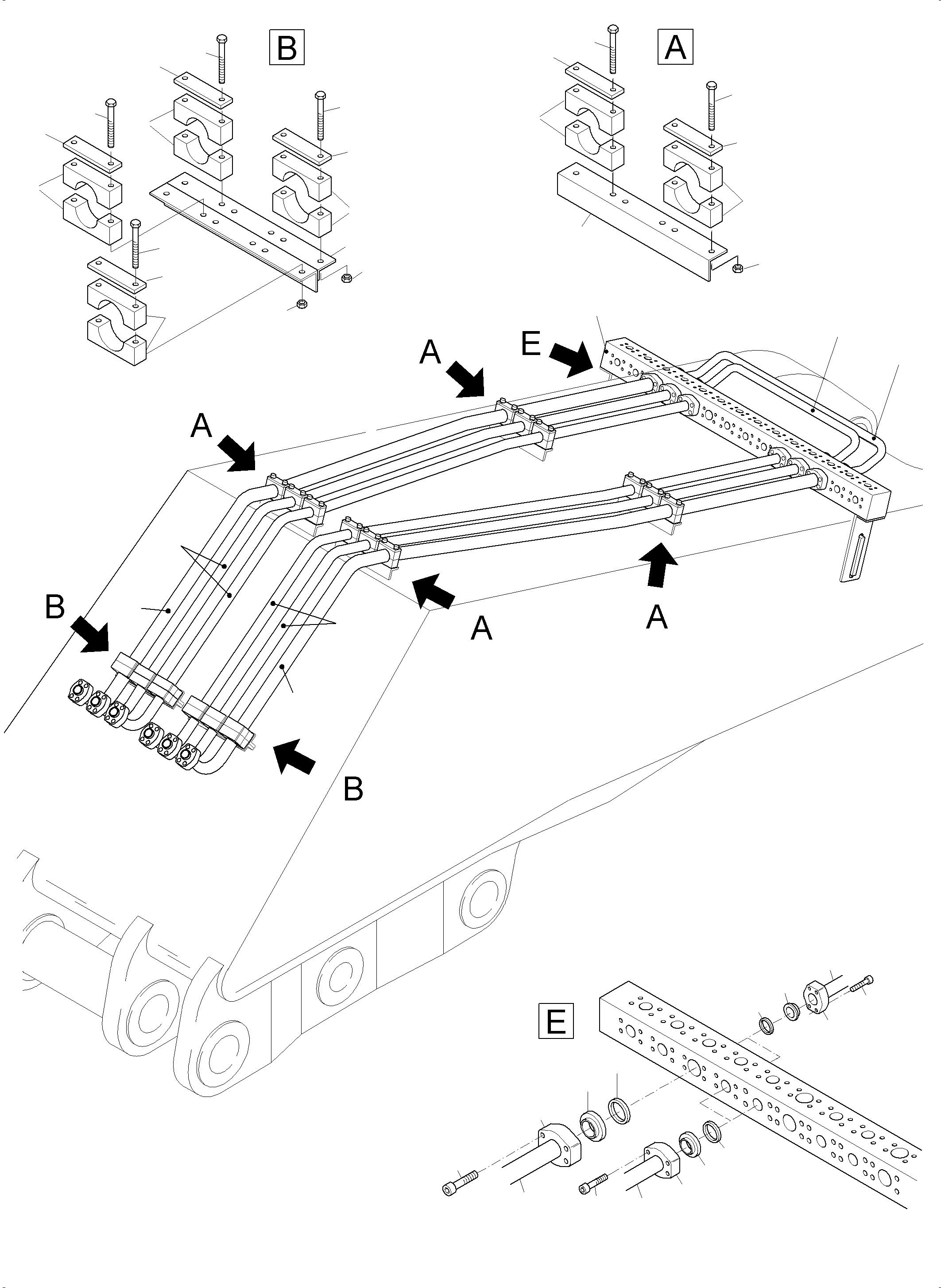 Komatsu parts book diagram for PC3000-6 S/N 06280: BULLCLAM BUCKET BOOM 6M