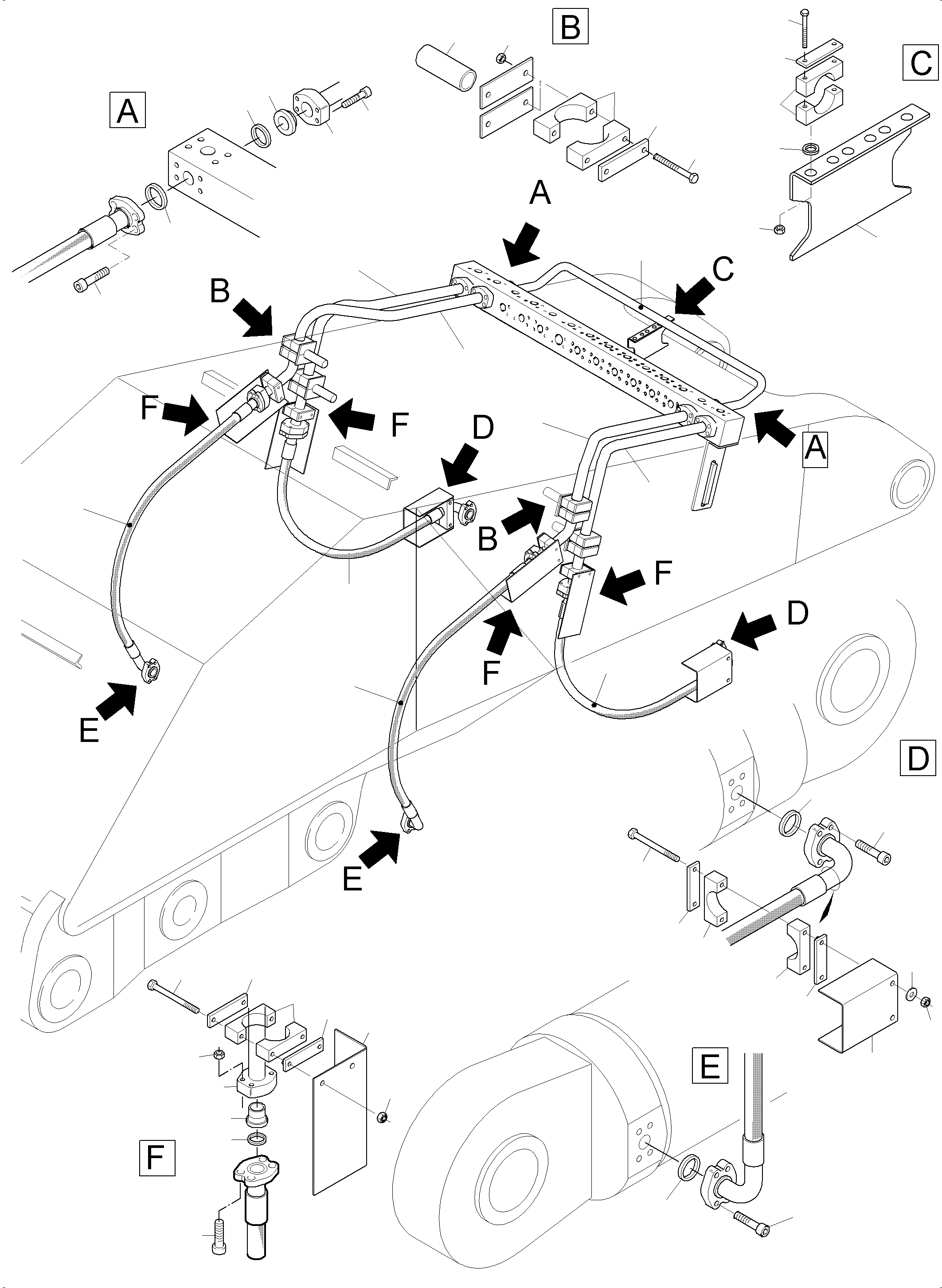 Komatsu parts book diagram for PC3000-6 S/N 06280: BULLCLAM BUCKET BOOM 6M