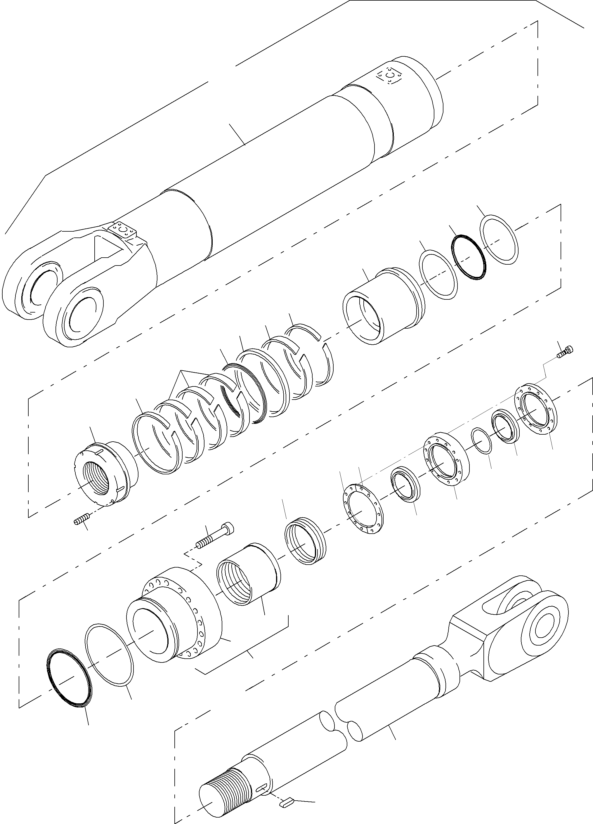 Komatsu parts book diagram for PC3000-6 S/N 06280: HYDRAULIC CYLINDER