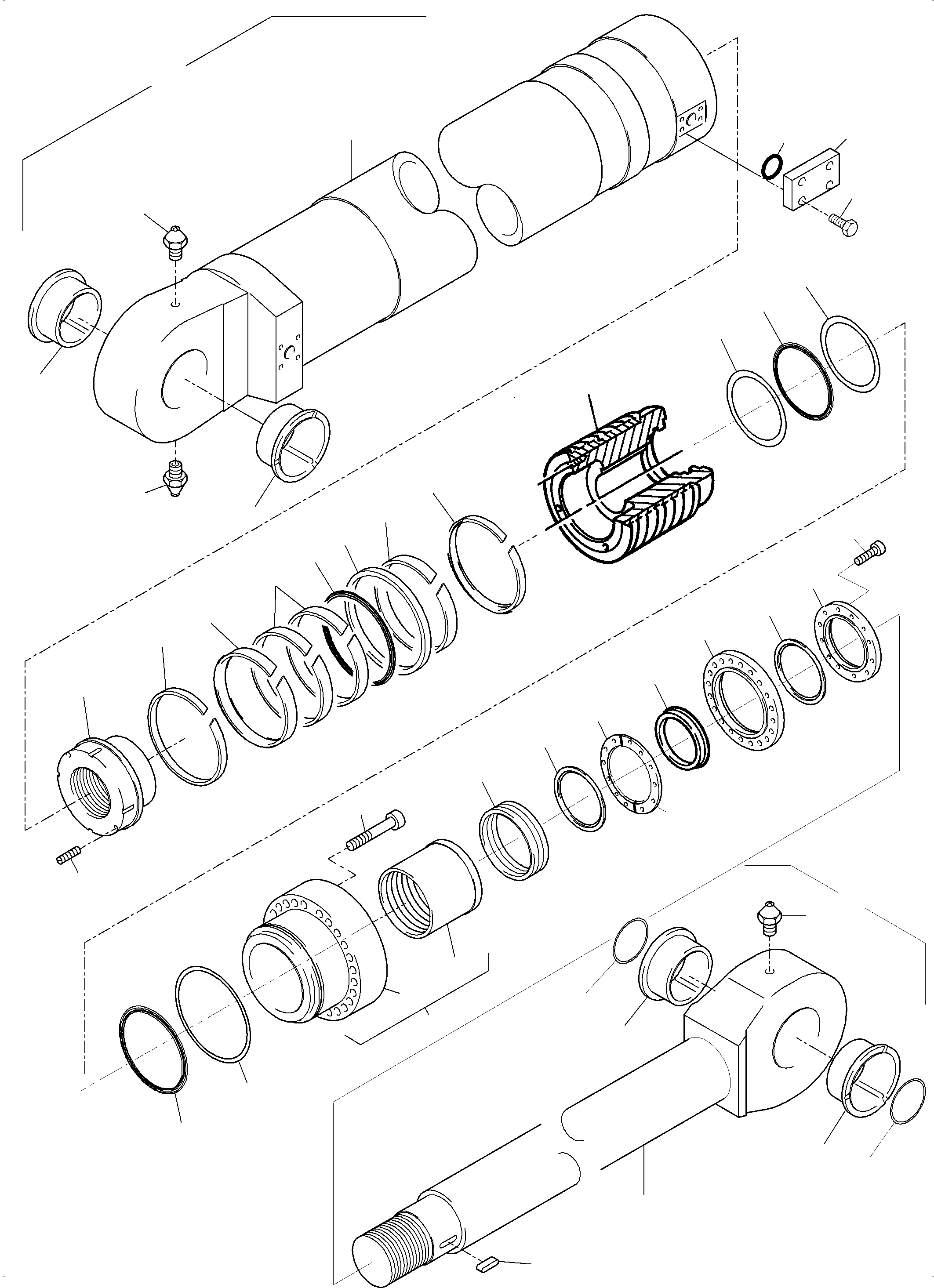 Komatsu parts book diagram for PC3000-6 S/N 06280: HYDR.-CYLINDER