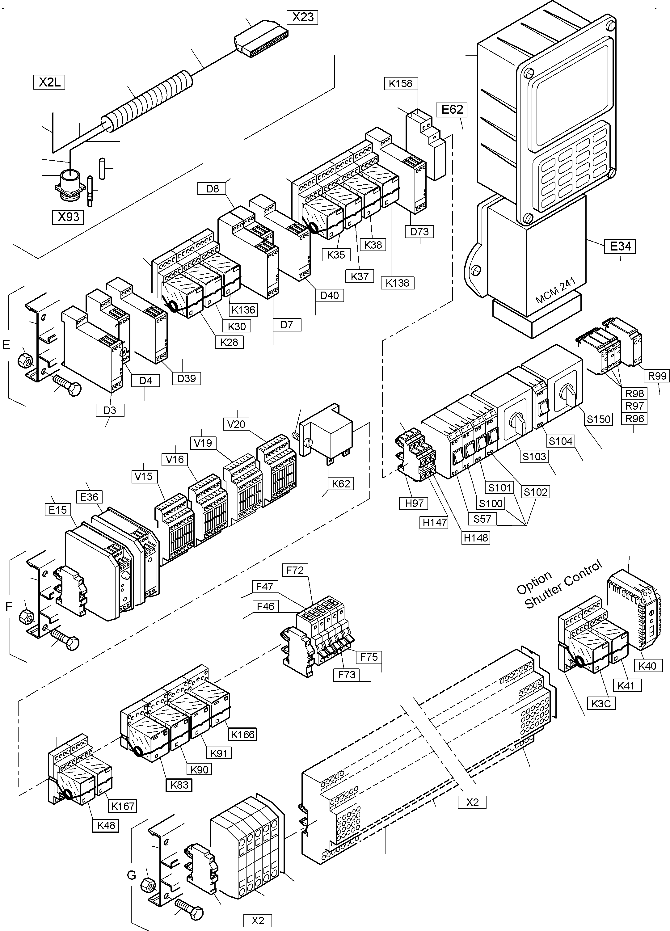 Excavators Mining Komatsu / PC 3000-6 06 302 31.07.2014(G06302) / Main Switch Box X2(485-2167m : 485-2167m)