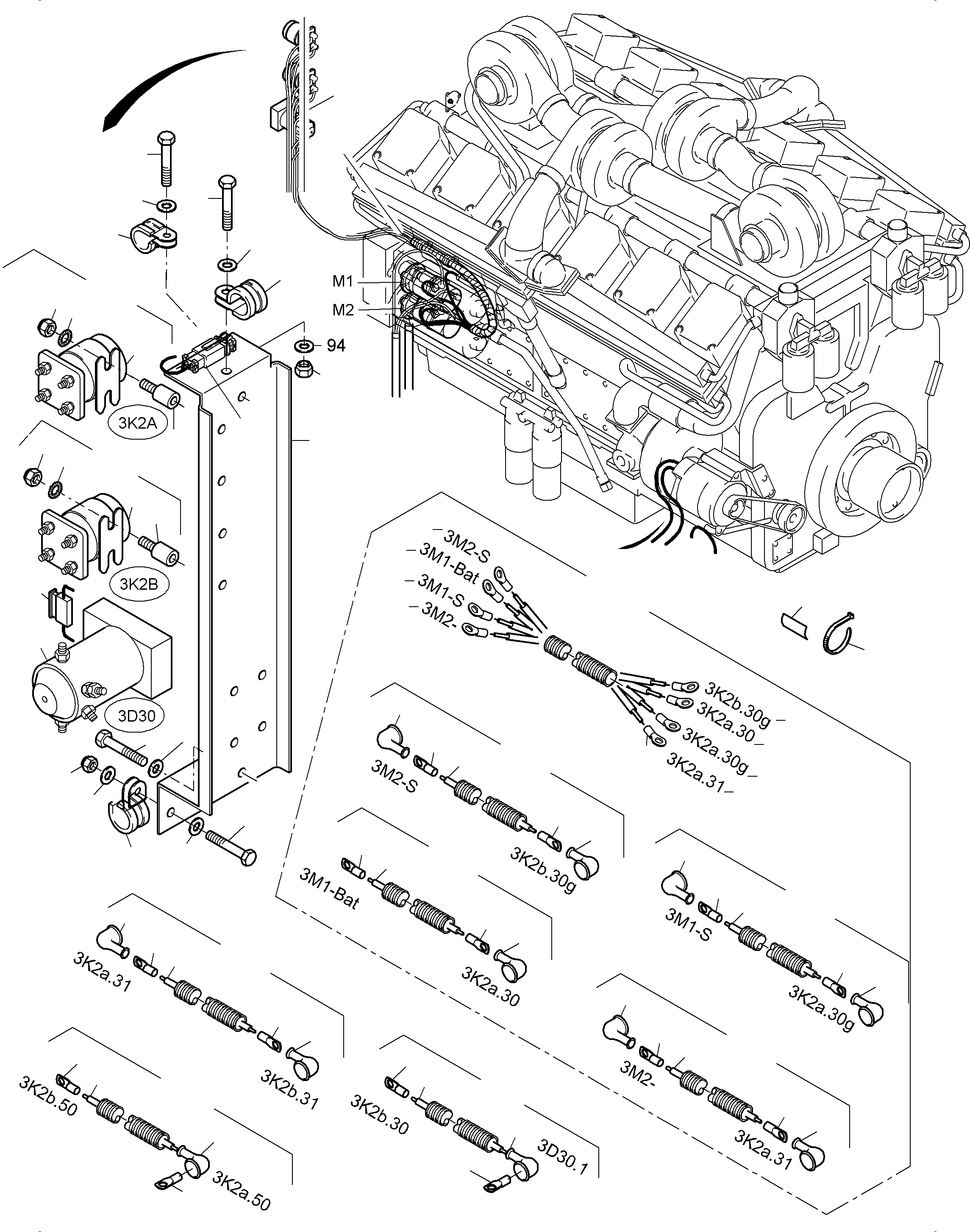 Excavators Mining Komatsu / PC 3000-6 06 302 31.07.2014(G06302) / Cables - Engine KOMTRAX(485-2185i : 485-2185i)