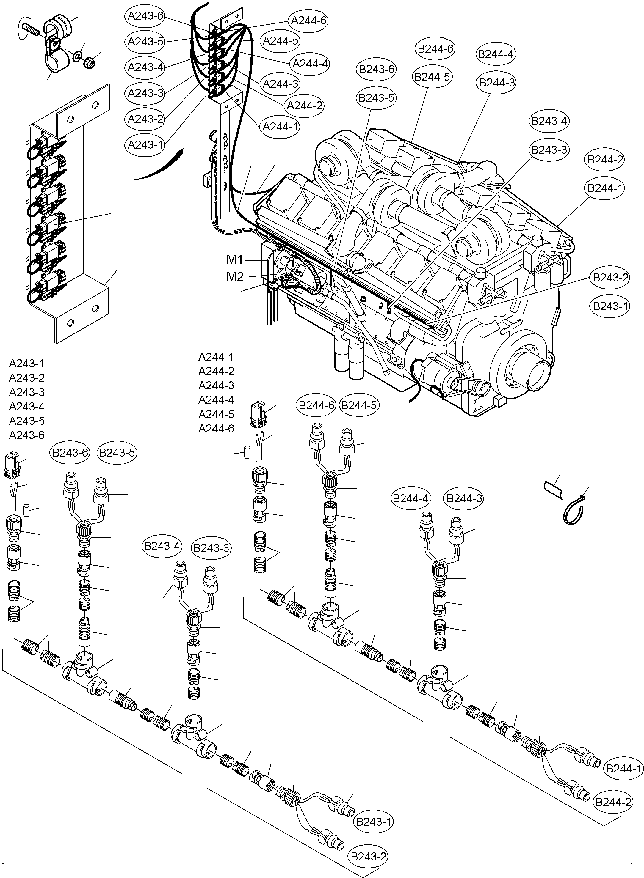Excavators Mining Komatsu / PC 3000-6 06 302 31.07.2014(G06302) / Cables - Engine KOMTRAX(485-2185i : 485-2185i)