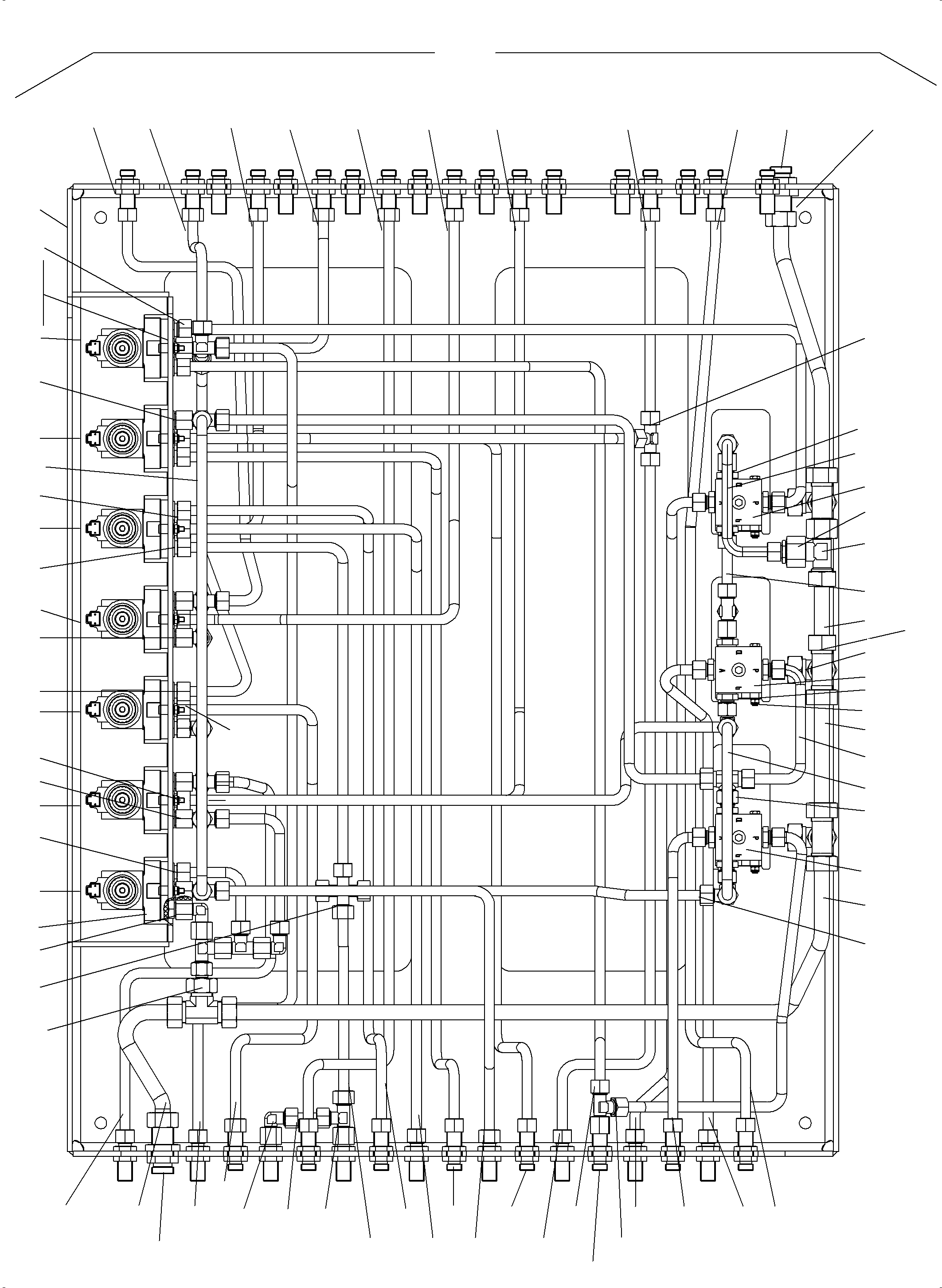 Komatsu parts book diagram for PC3000-6E S/N 06313: PIPES - PILOT CONTROL PLATE (BBE)