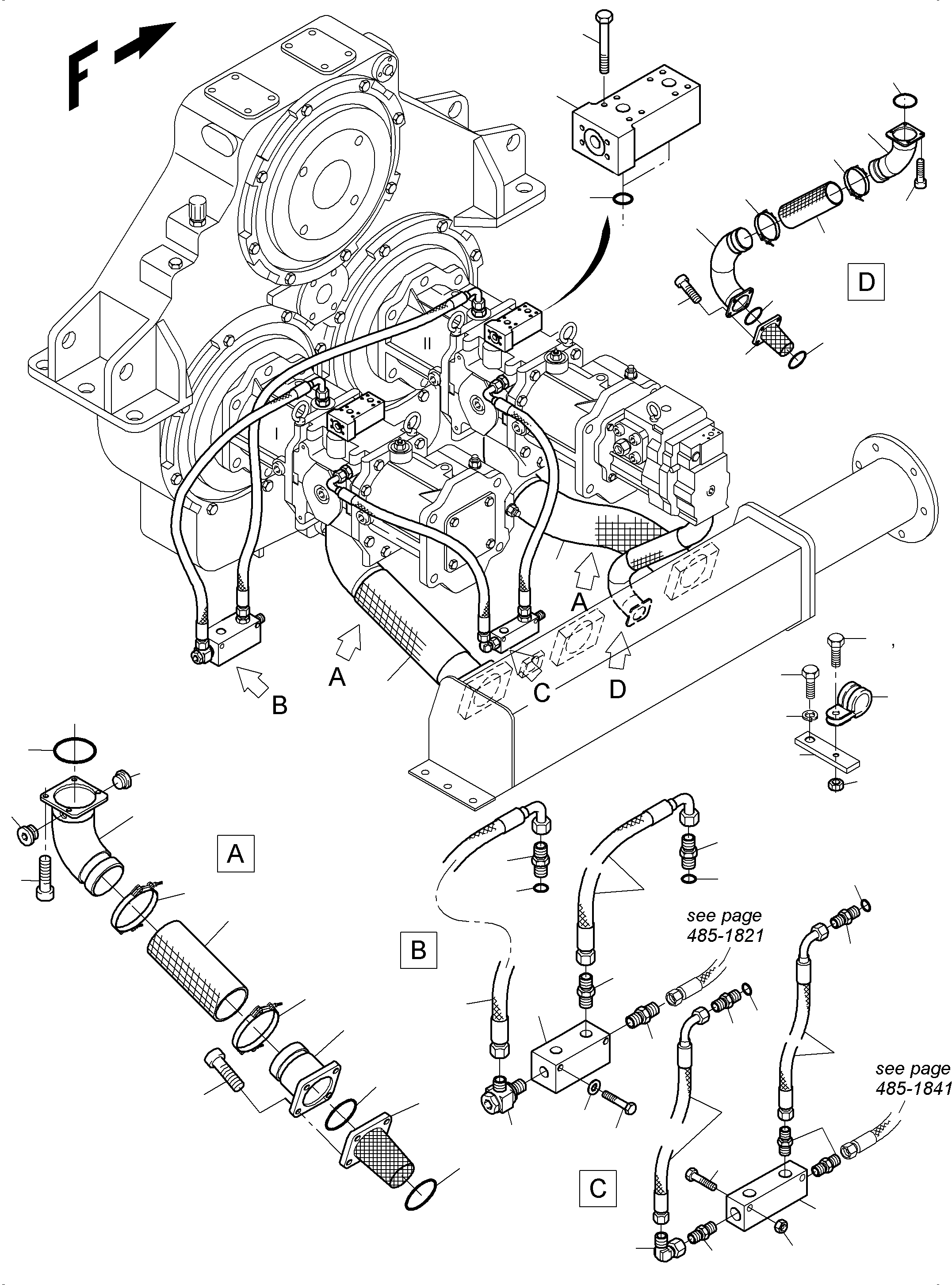 Komatsu parts book diagram for PC3000-6E S/N 06313: SUCTION LINES