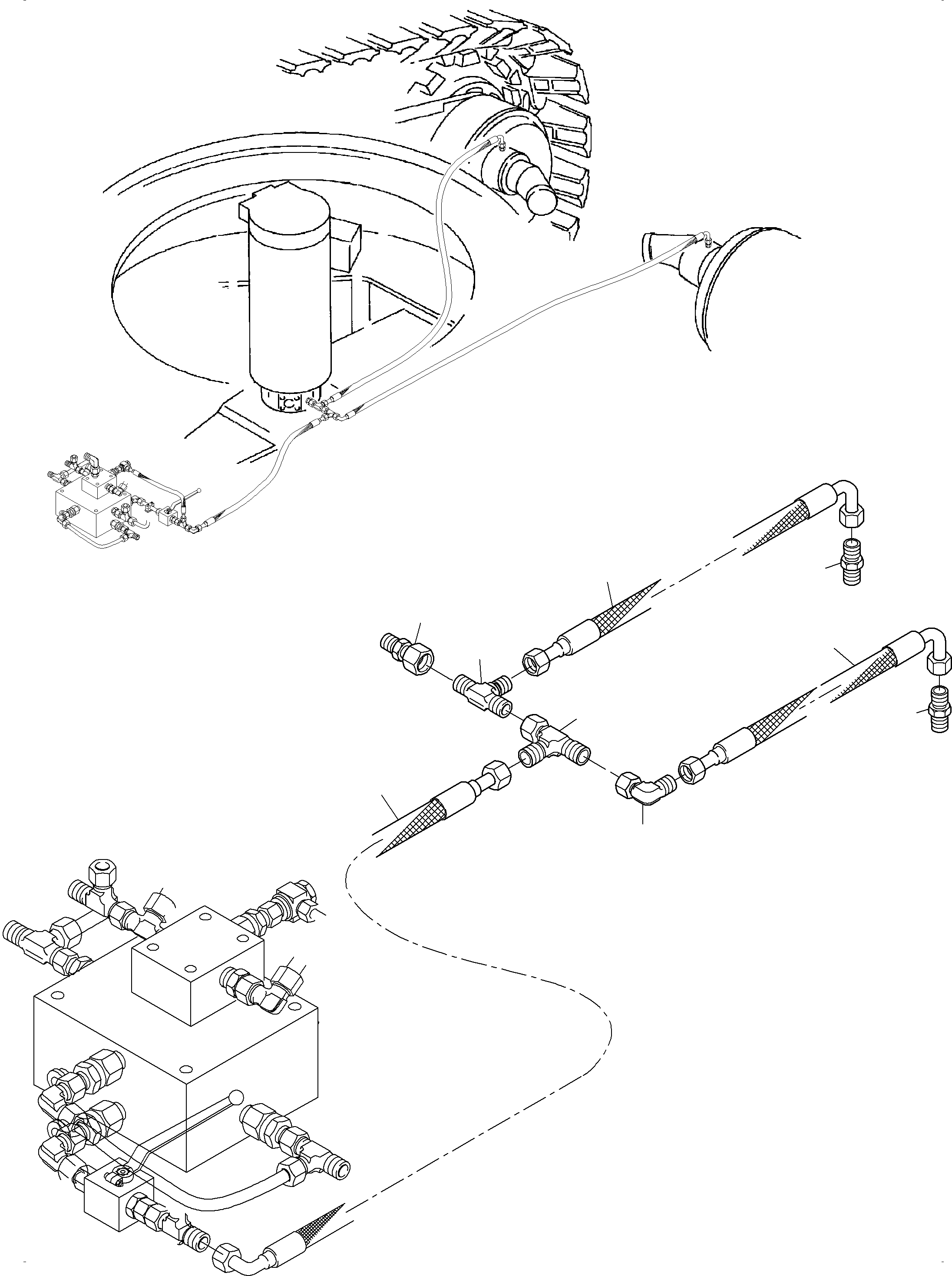 Komatsu parts book diagram for PC3000-6E S/N 06313: PIPING - BRAKE