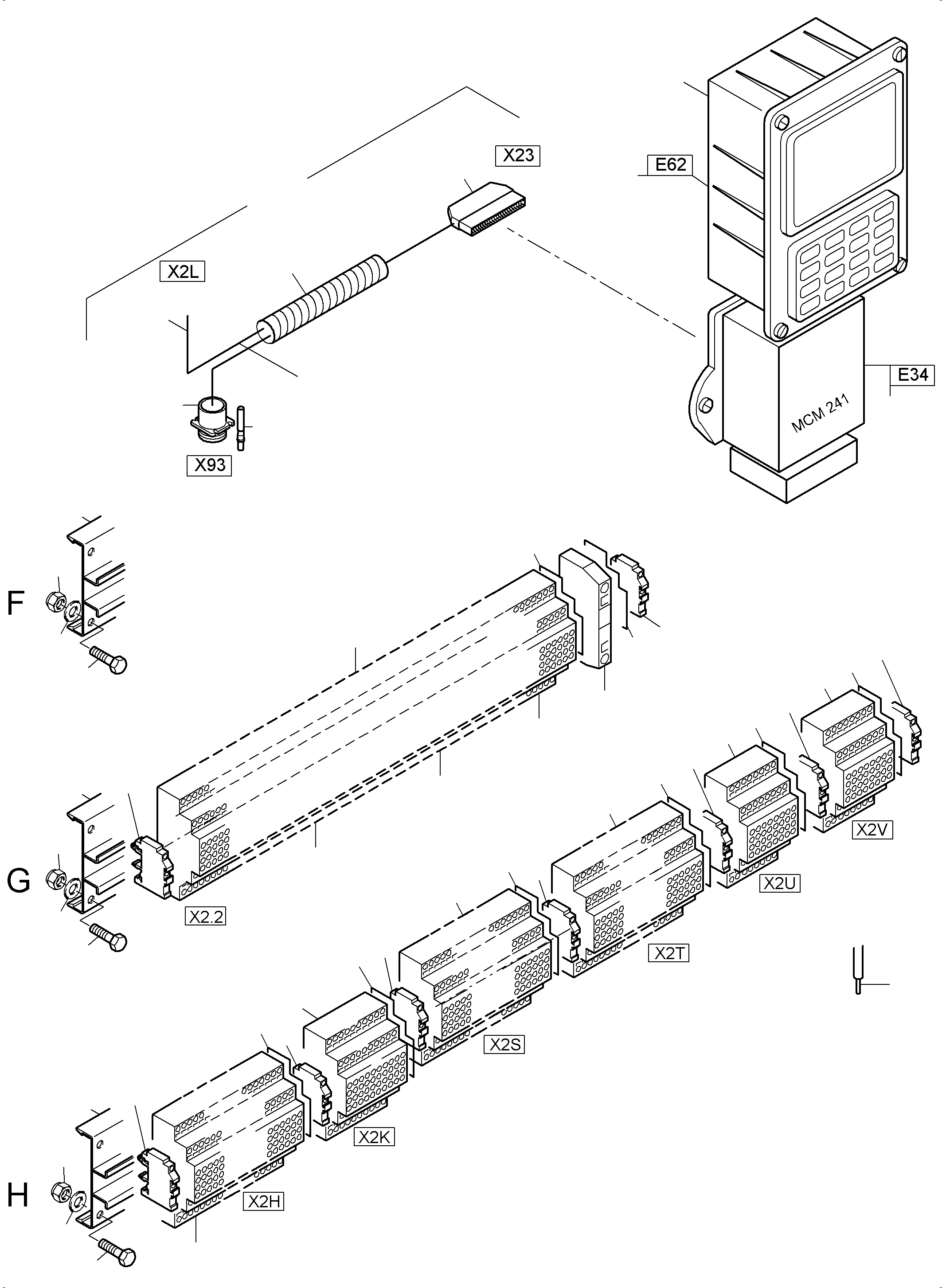 Komatsu parts book diagram for PC3000-6E S/N 06313: MAIN SWITCH BOX X2 IN CAB SUPPORT