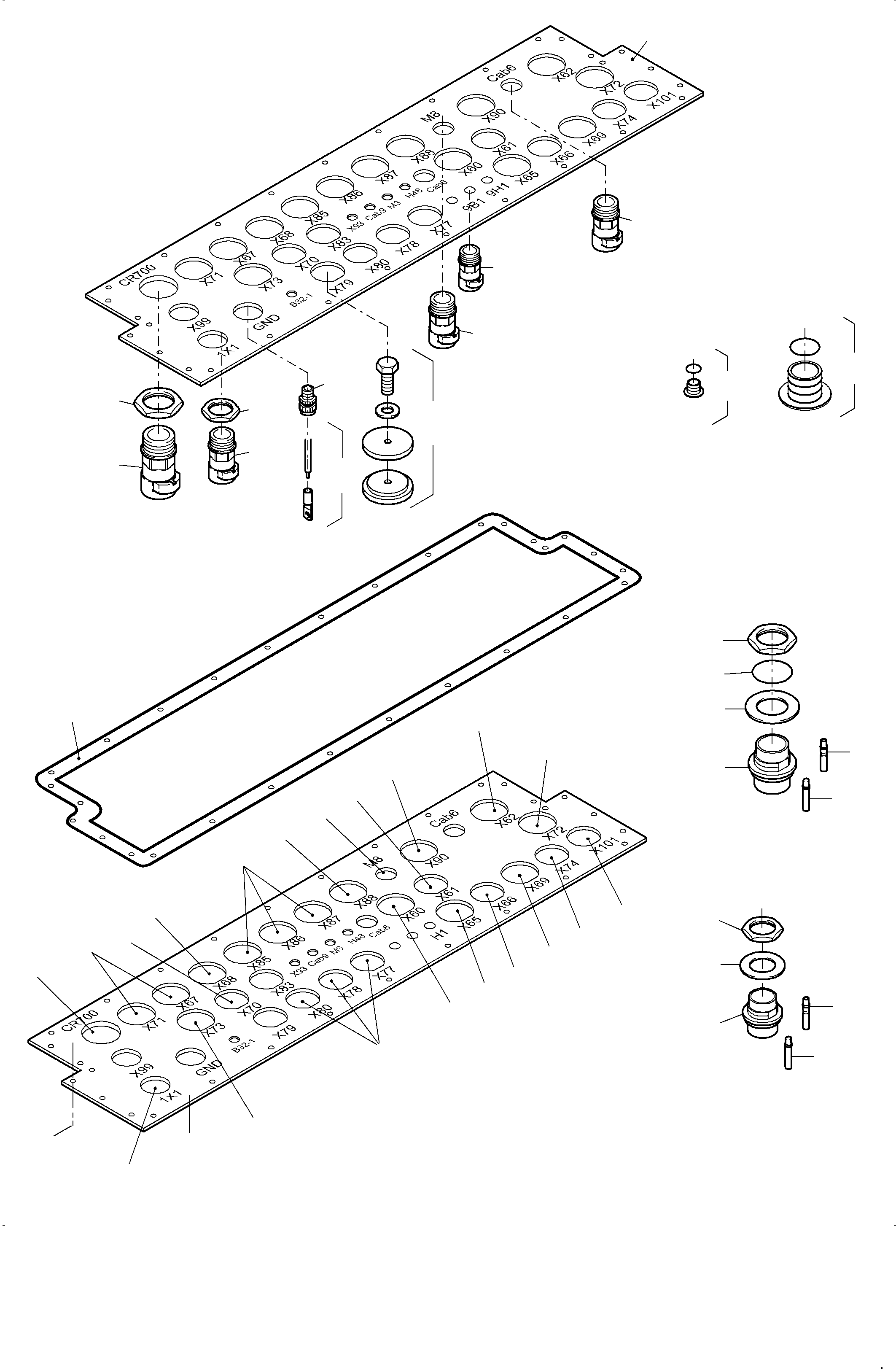 Komatsu parts book diagram for PC3000-6E S/N 06313: MAIN SWITCH BOX X2 IN CAB SUPPORT
