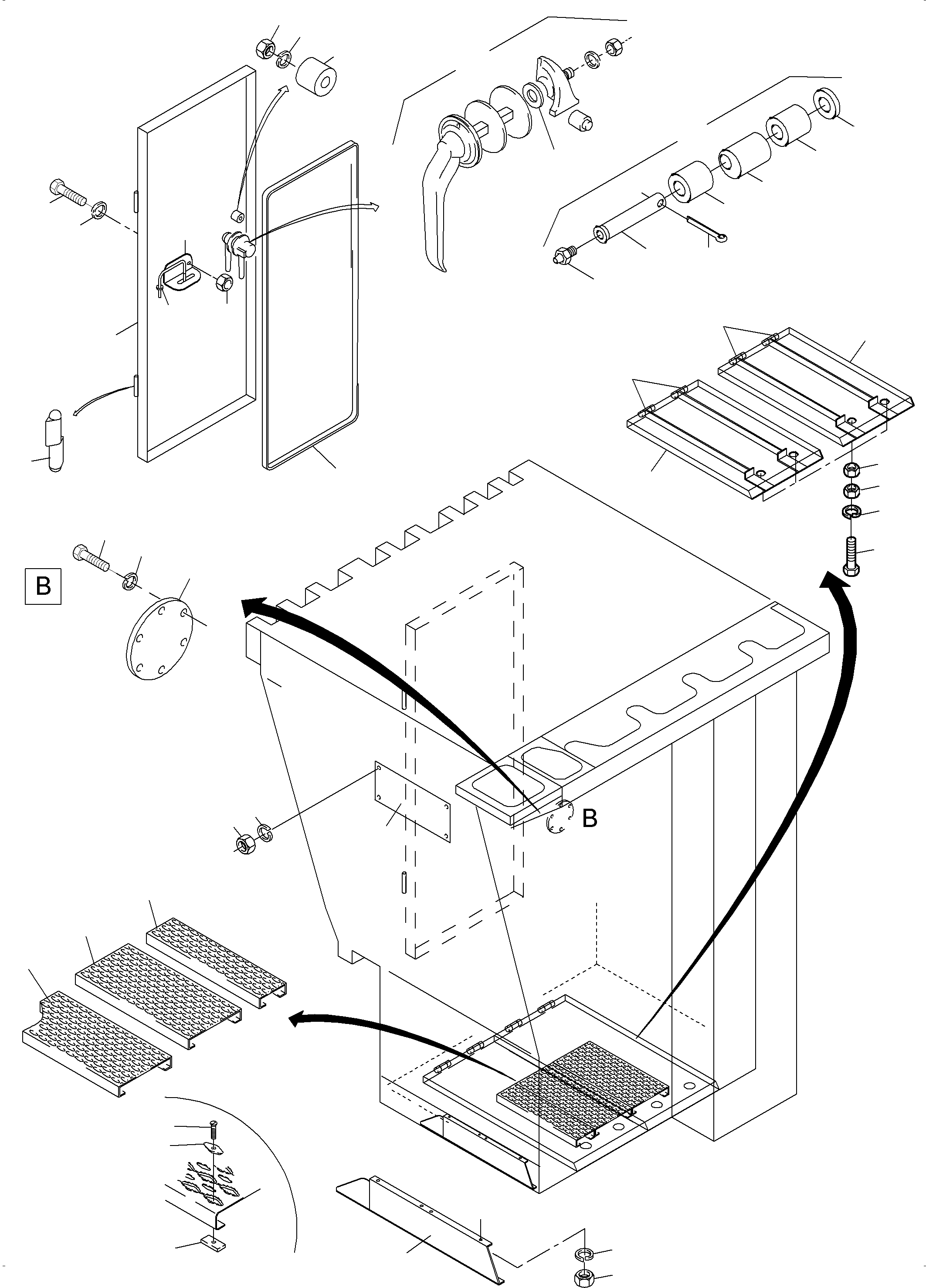 Komatsu parts book diagram for PC3000-6E S/N 06313: CAB SUPPORT