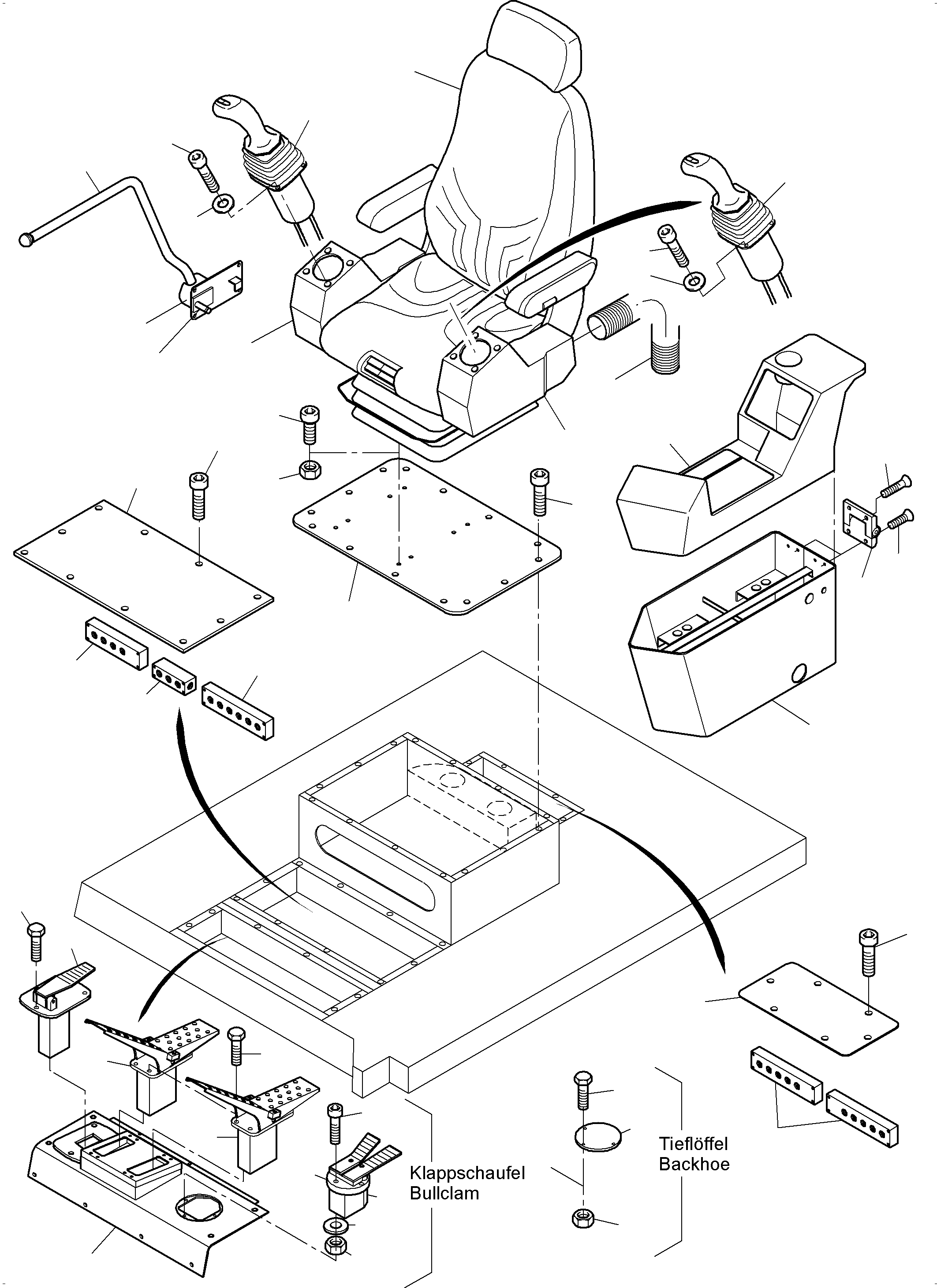 Komatsu parts book diagram for PC3000-6E S/N 06313: OPERATOR'S STAND