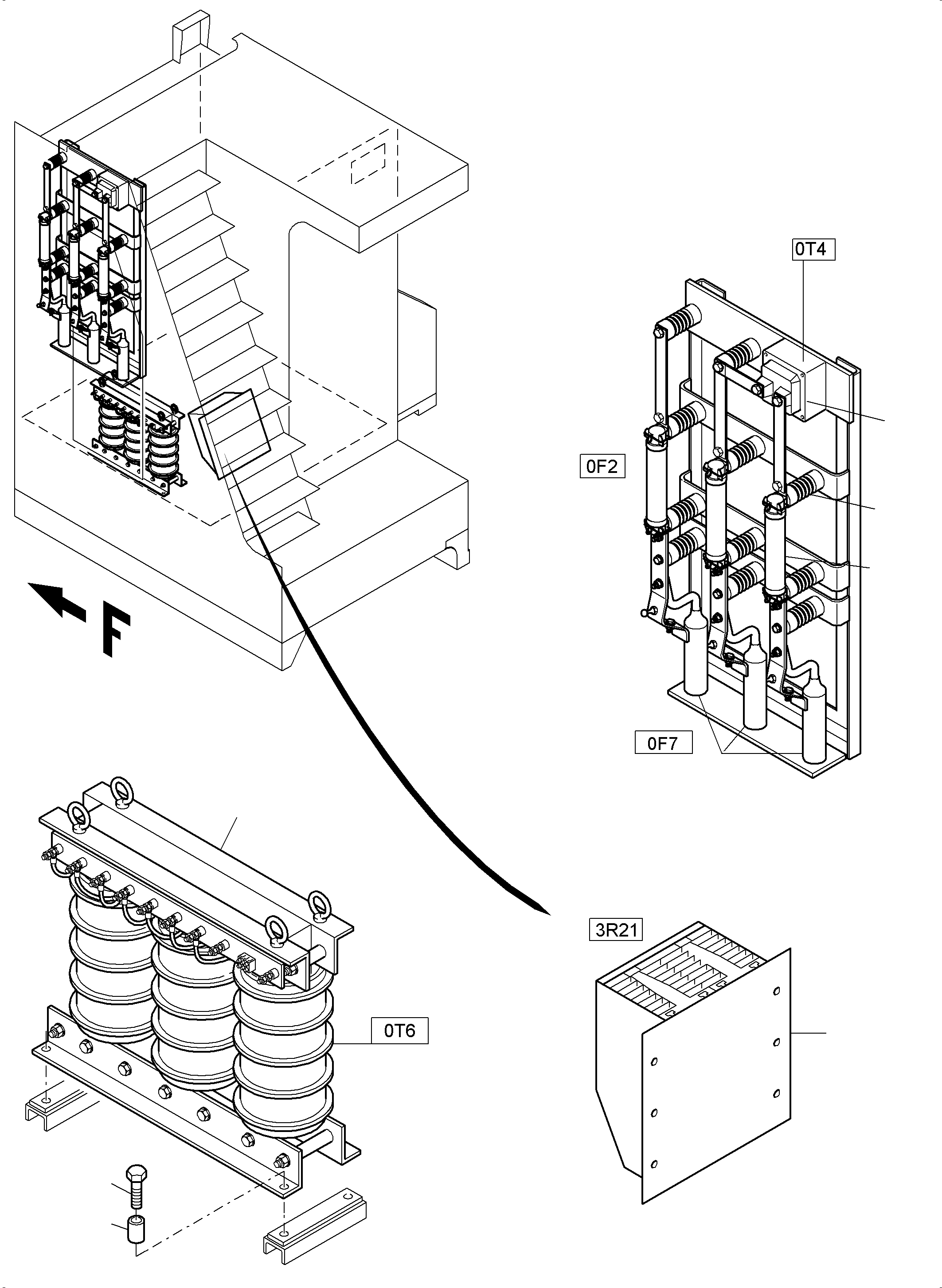 Komatsu parts book diagram for PC3000-6E S/N 06313: SWITCH CABINET