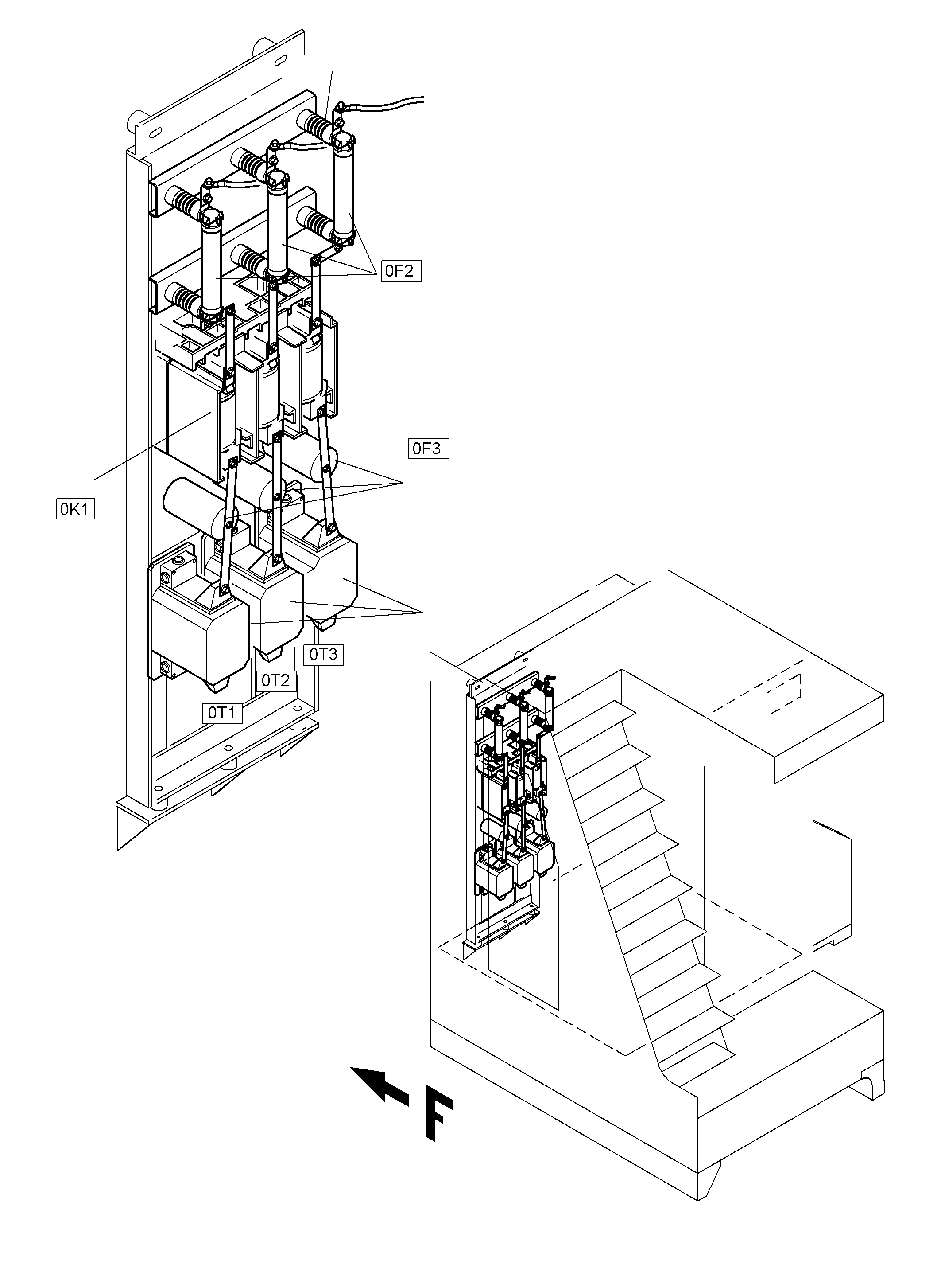 Komatsu parts book diagram for PC3000-6E S/N 06313: SWITCH CABINET