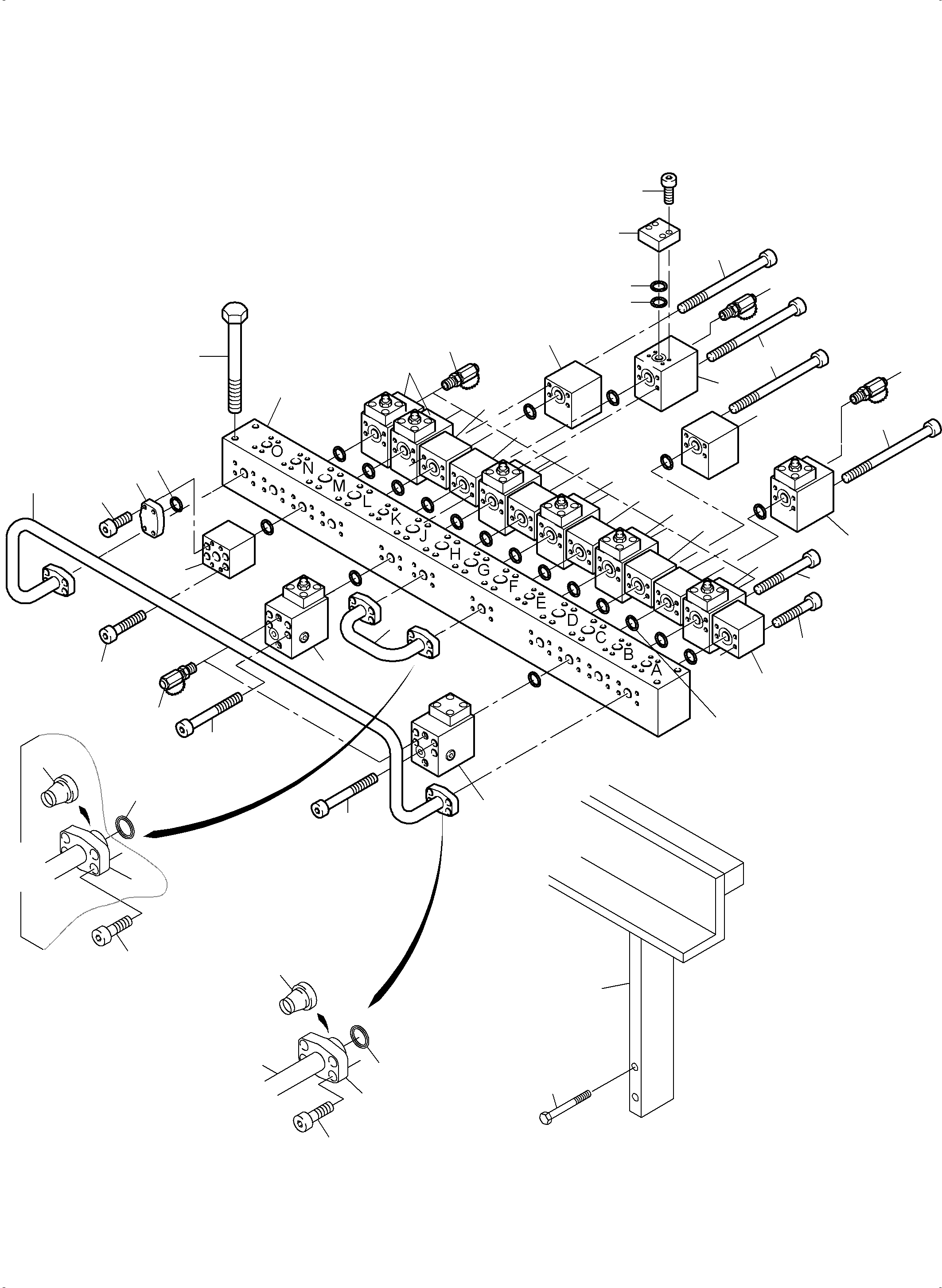 Komatsu parts book diagram for PC3000-6E S/N 06313: MANIFOLD (BBE)