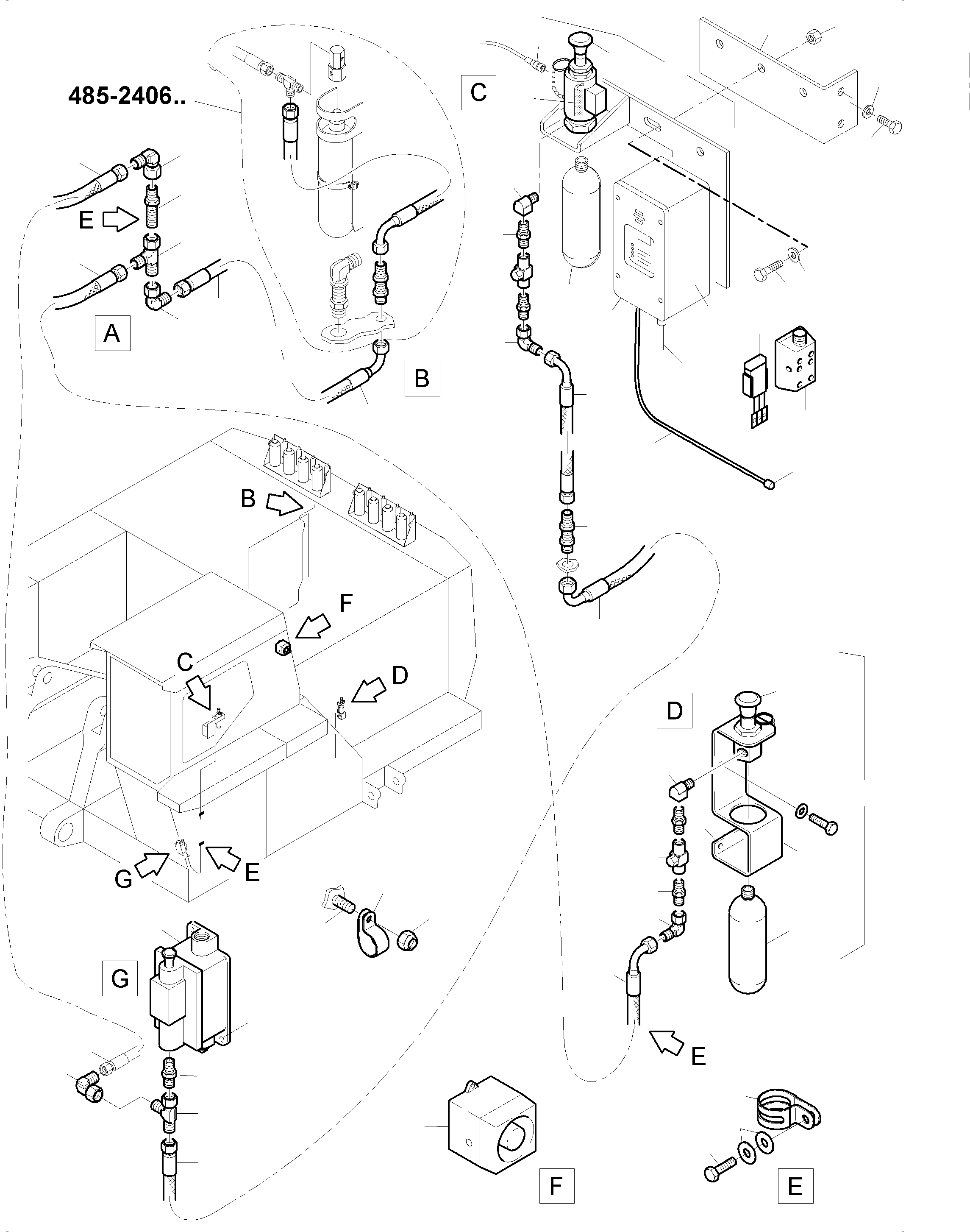 Komatsu parts book diagram for PC3000-6 S/N 06330: ACTUATING SYSTEM, HANDOPERATED