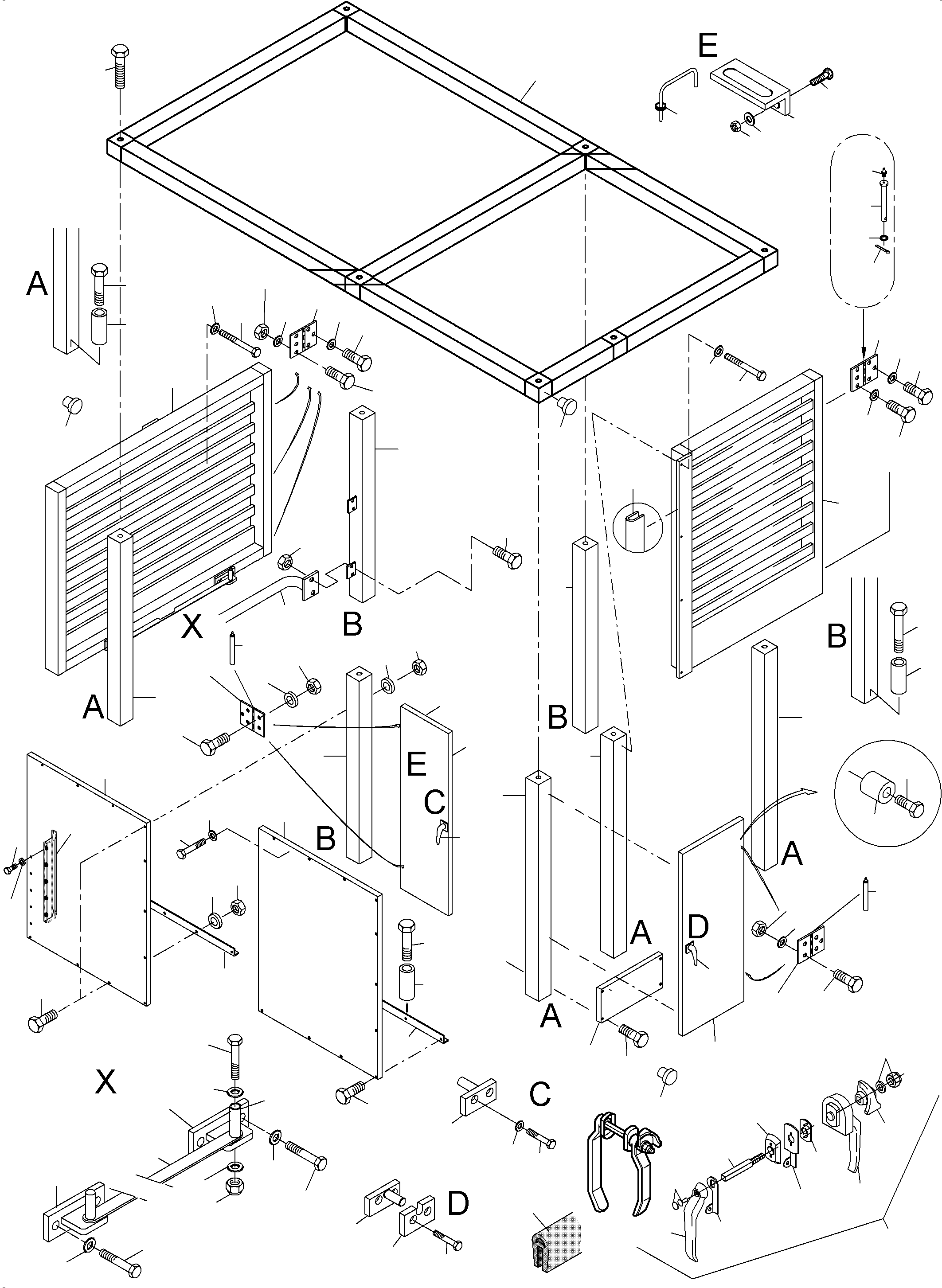 Komatsu parts book diagram for PC3000-6 S/N 06330: COVERING - ENGINE HOUSING