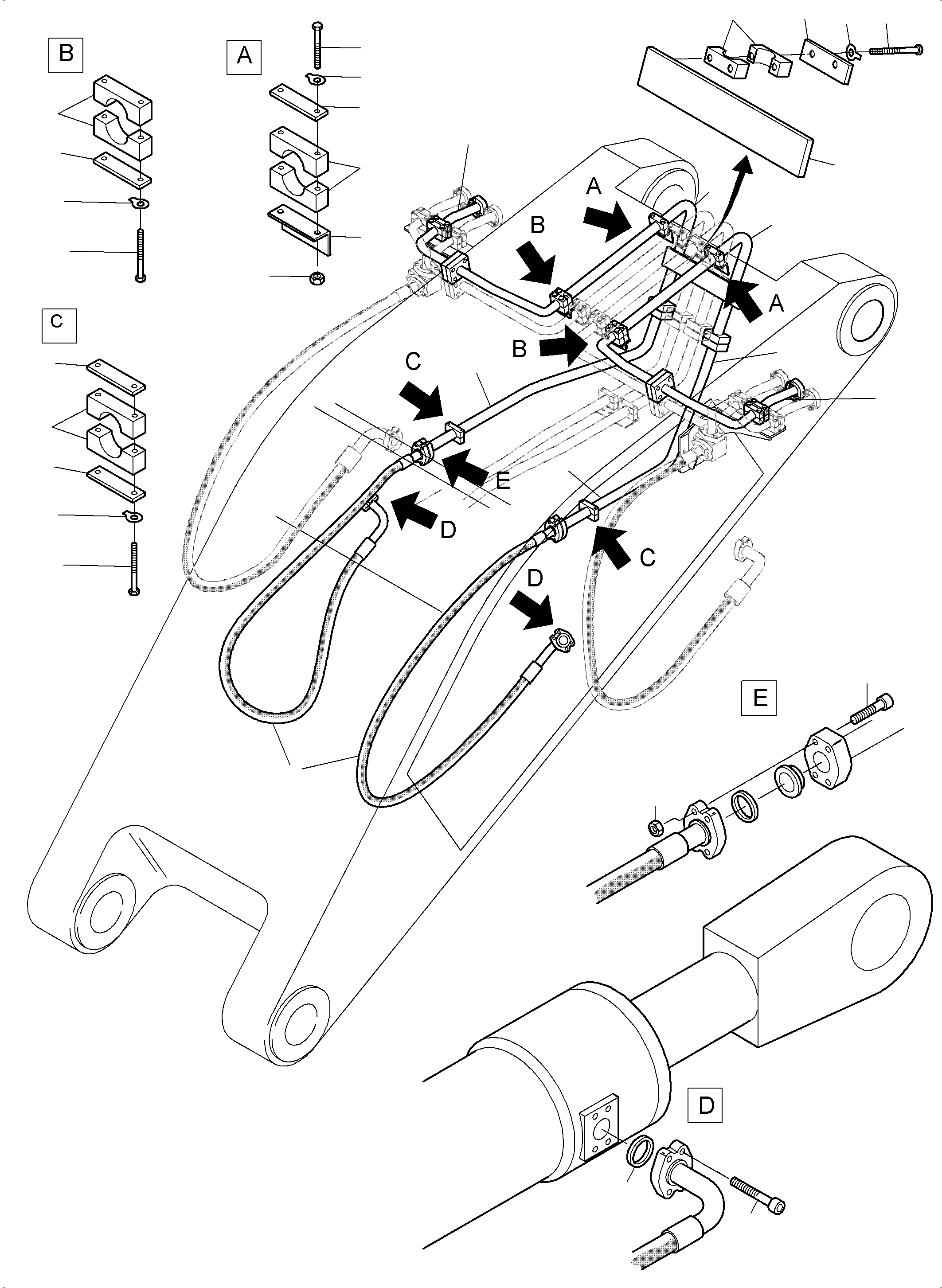 Komatsu parts book diagram for PC3000-6 S/N 06330: BULLCALM BUCKET STICK 4.3 M