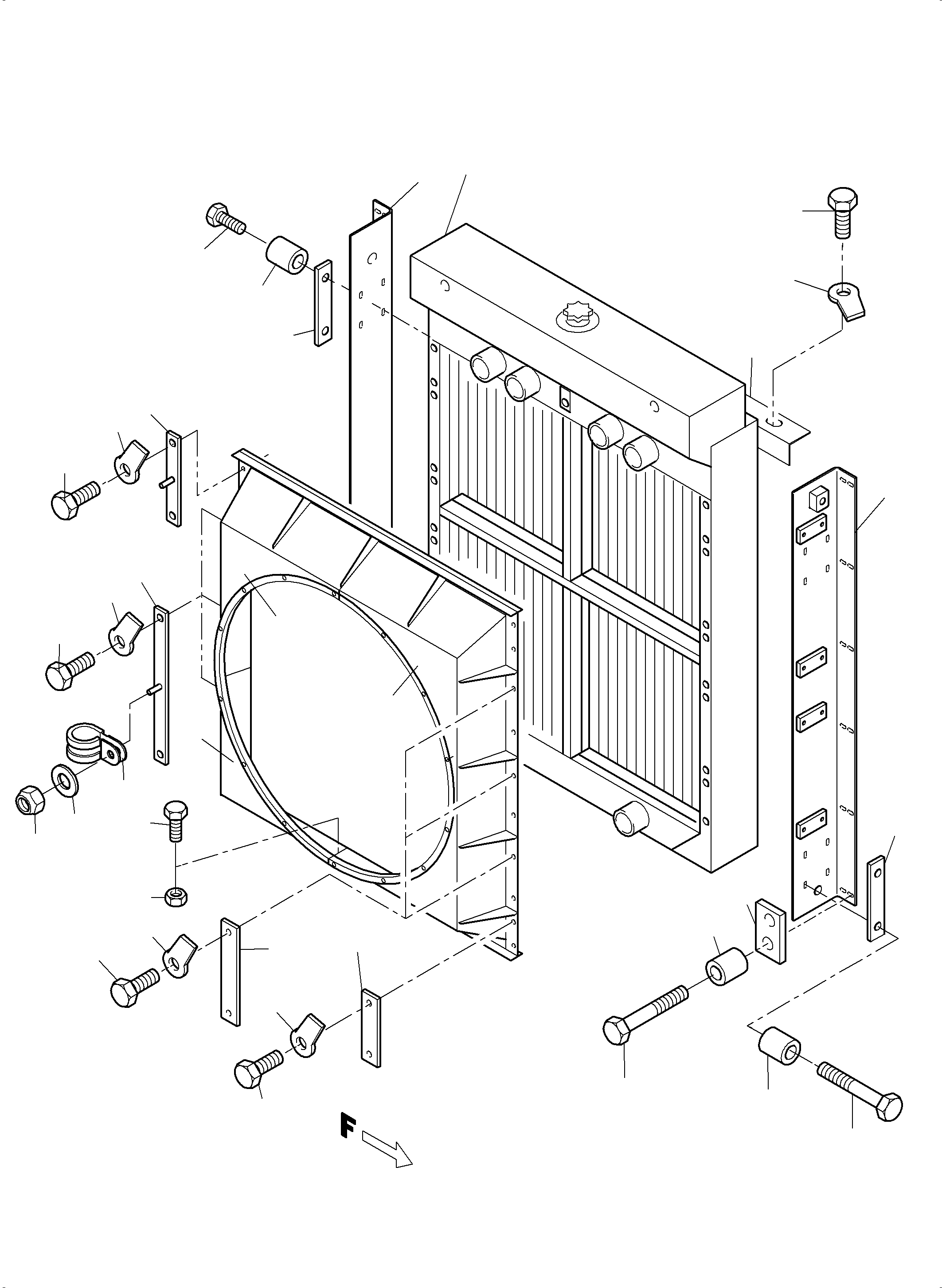 Komatsu parts book diagram for PC3000-6 S/N 06330: RADIATOR ARRANGEMENT