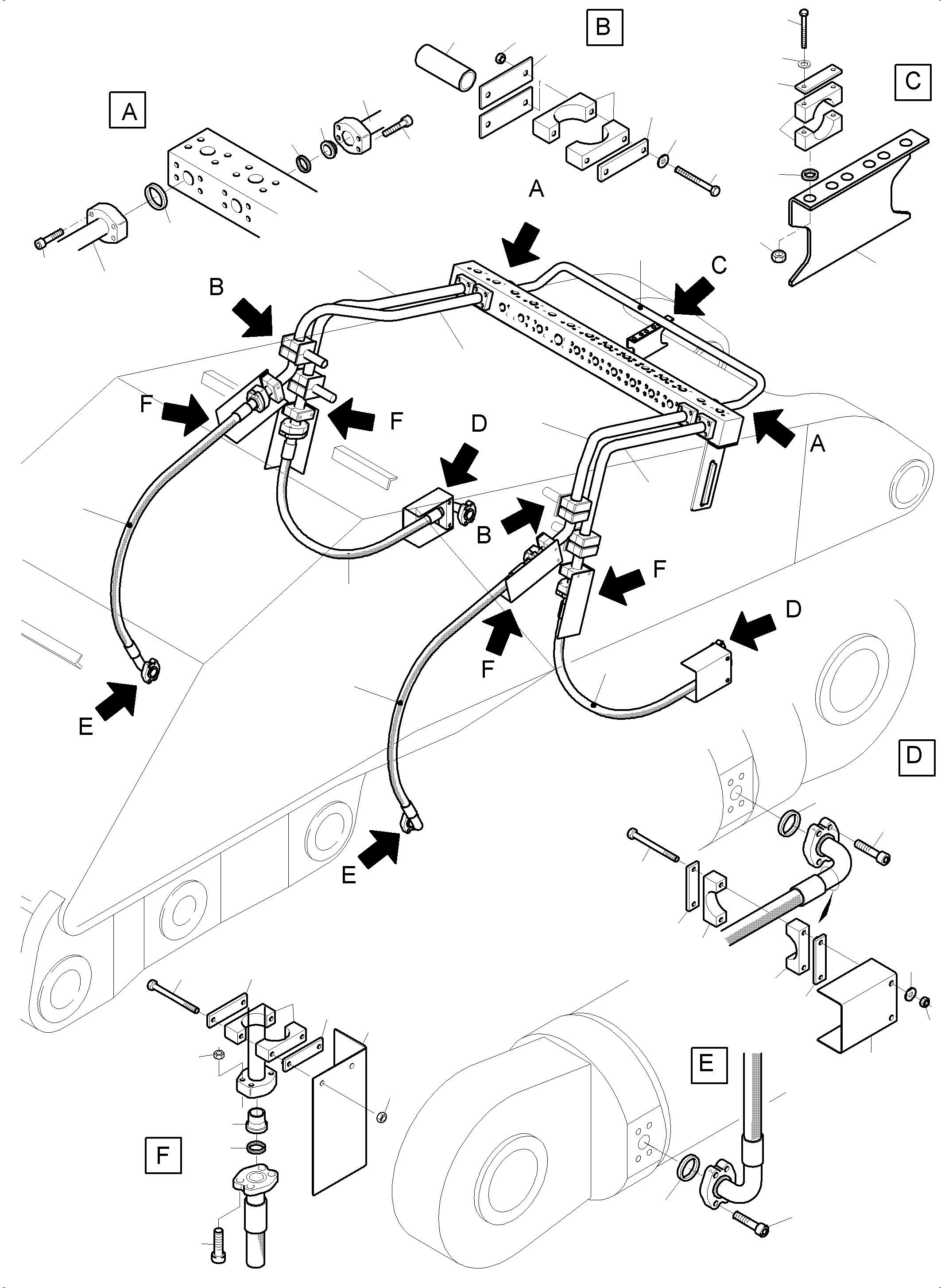 Komatsu parts book diagram for PC3000-6 S/N 06330: BULLCLAM BUCKET BOOM 6M