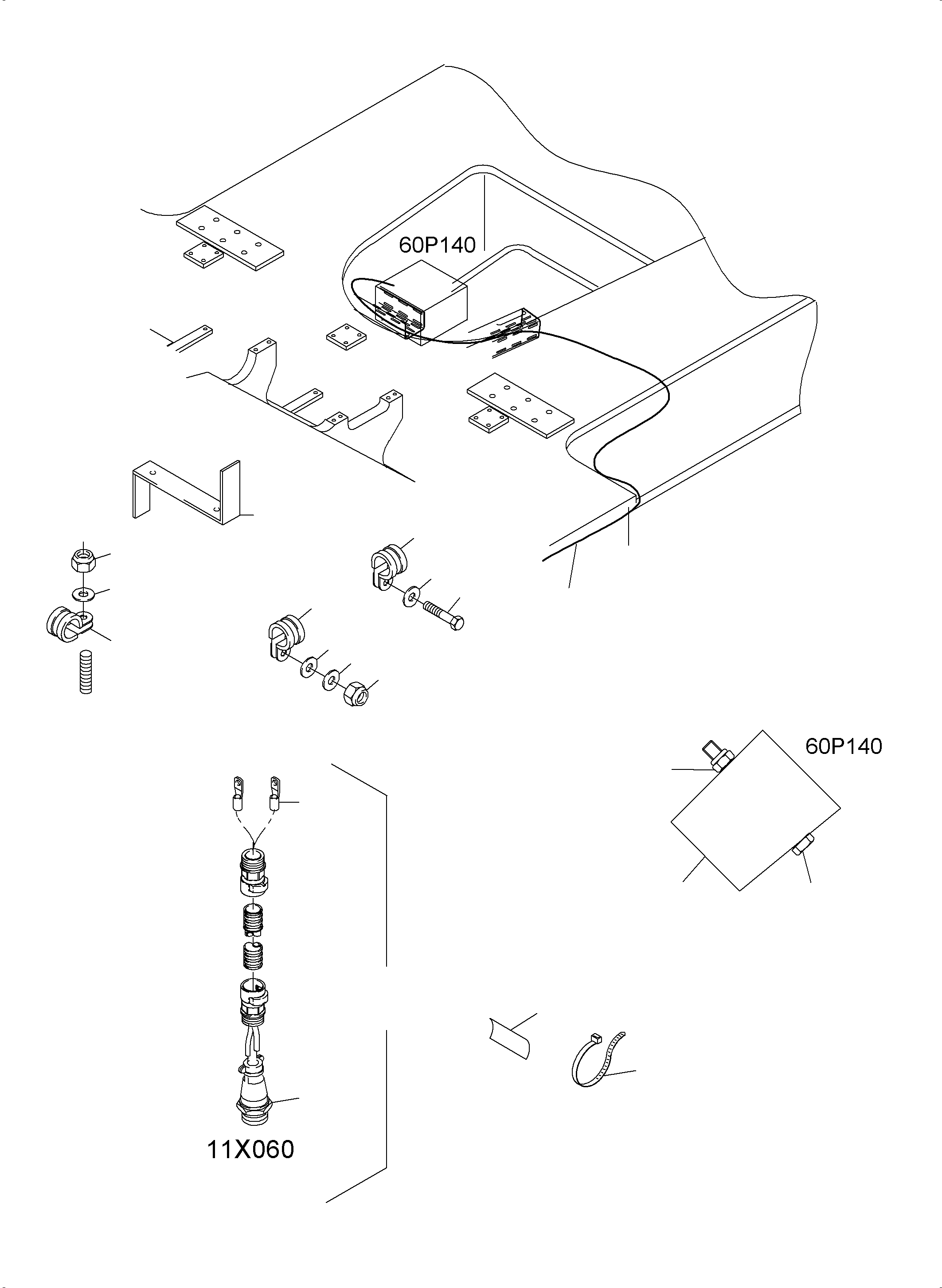 Komatsu parts book diagram for PC3000-6 S/N 06330: MOVEMENT SIGNAL INSTALLATION - EMERGENCY STOP FROM FLOOR