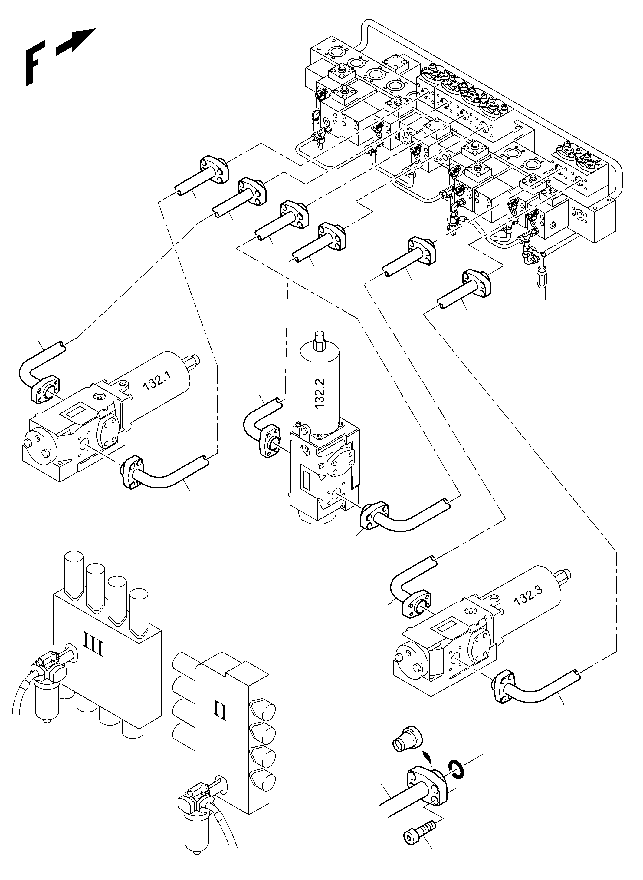 Komatsu parts book diagram for PC3000-6 S/N 06330: FLOAT POSITION