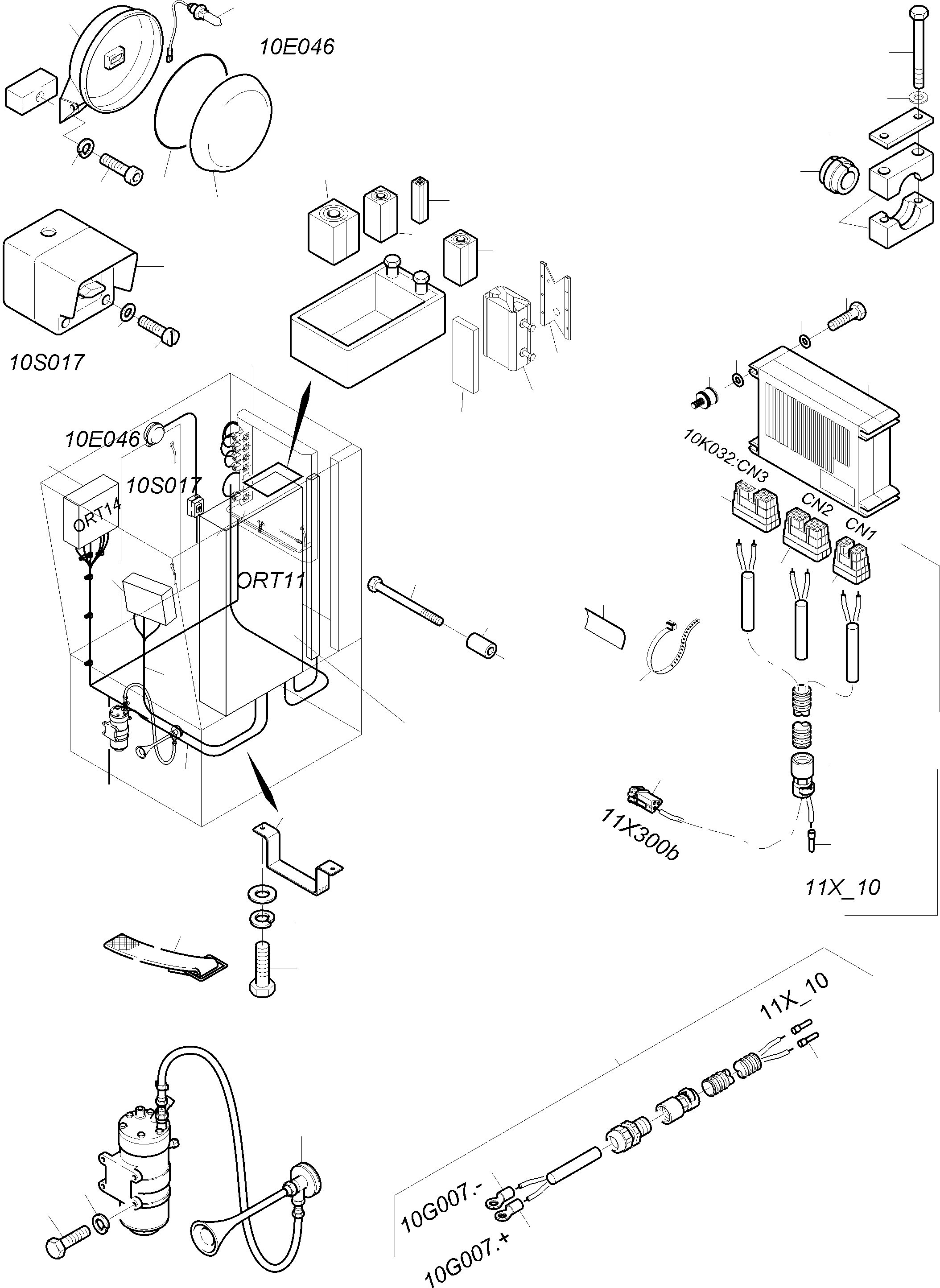 Komatsu parts book diagram for PC3000-6 S/N 06330: ELECTRIC - CAB SUPPORT KOMTRAX