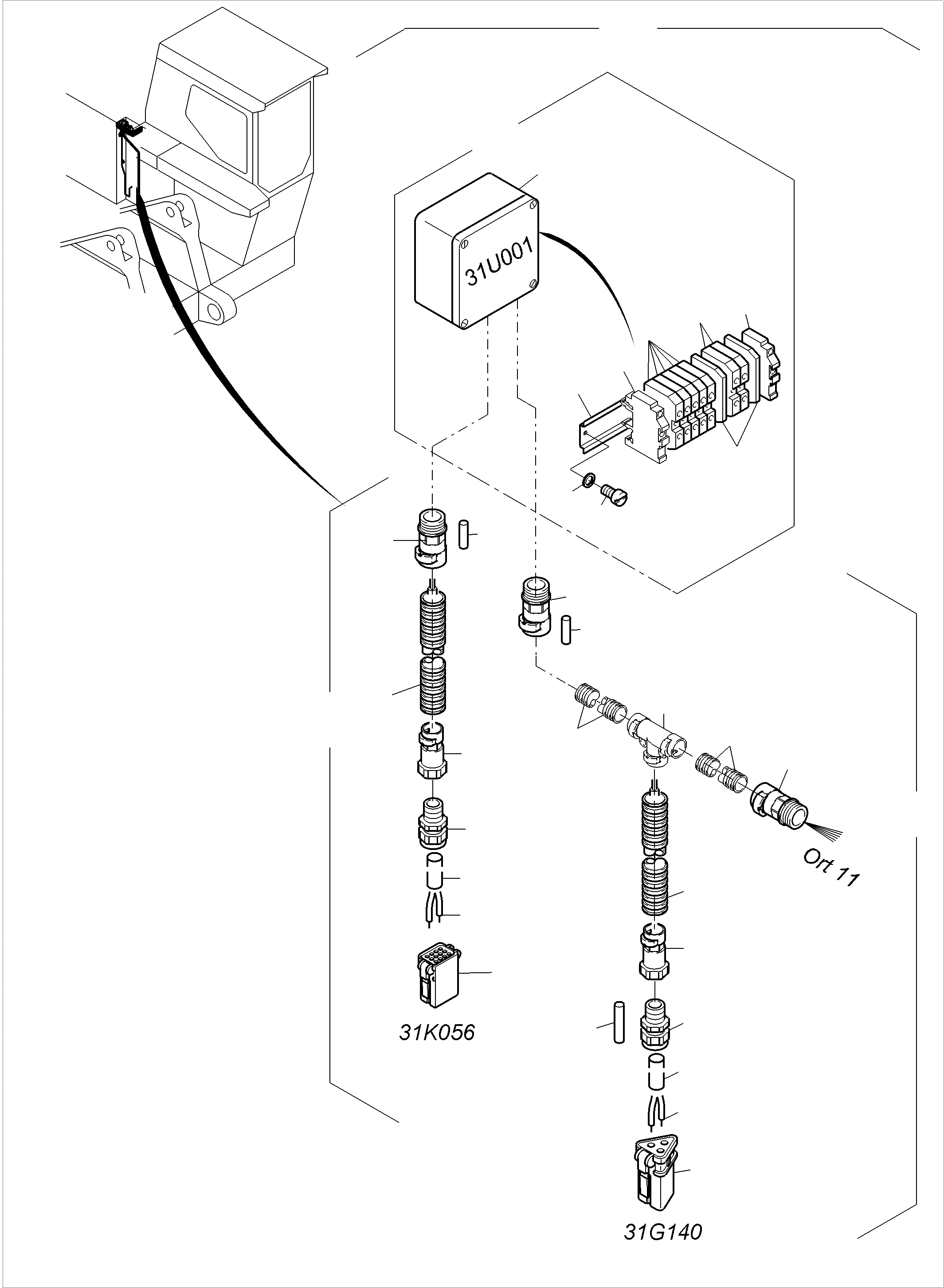 Komatsu parts book diagram for PC3000-6 S/N 06330: ADDITIONAL HEATING SYSTEM CAB