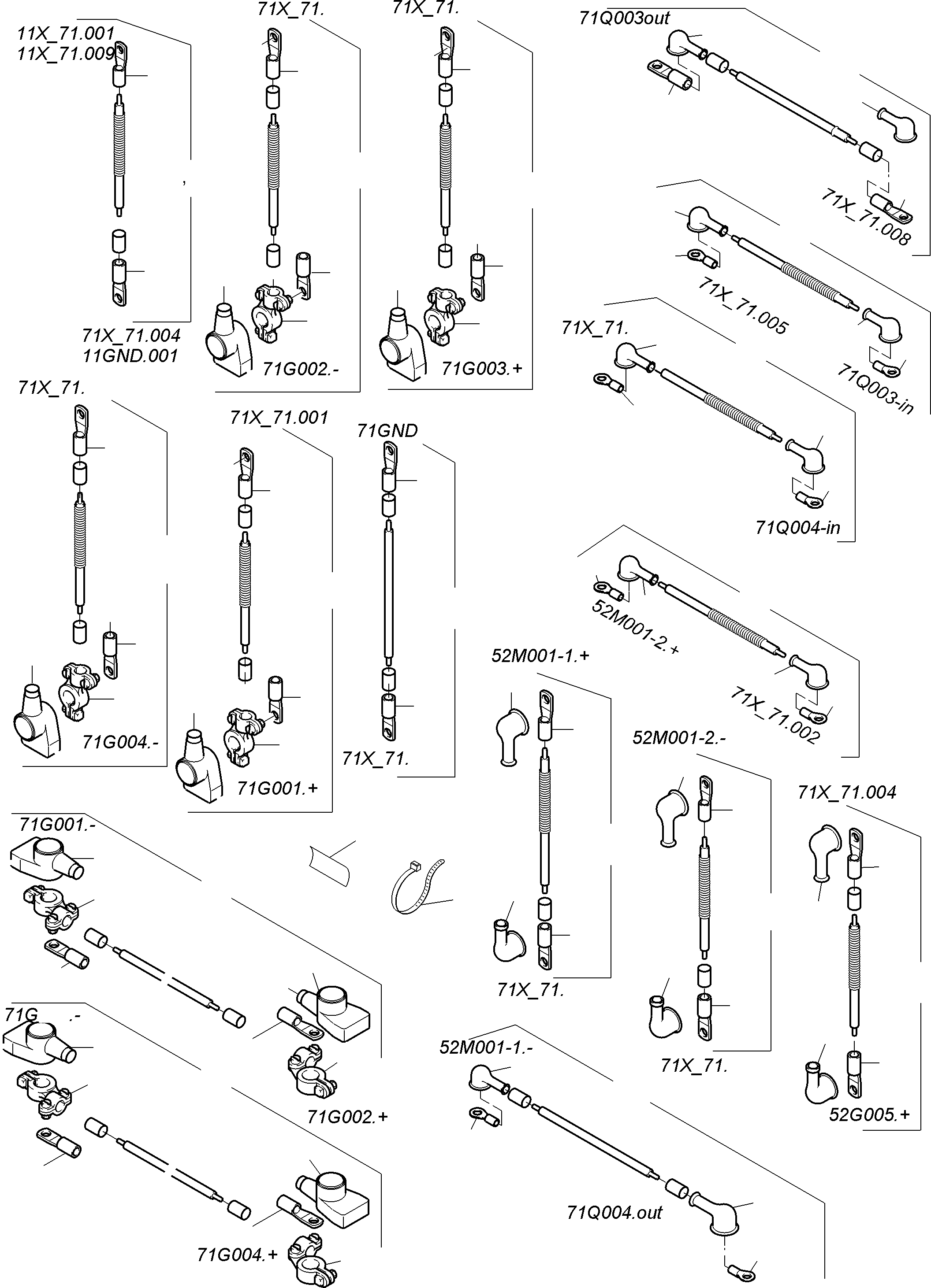 Komatsu parts book diagram for PC3000-6 S/N 06330: BATTERIES WITH CABLES