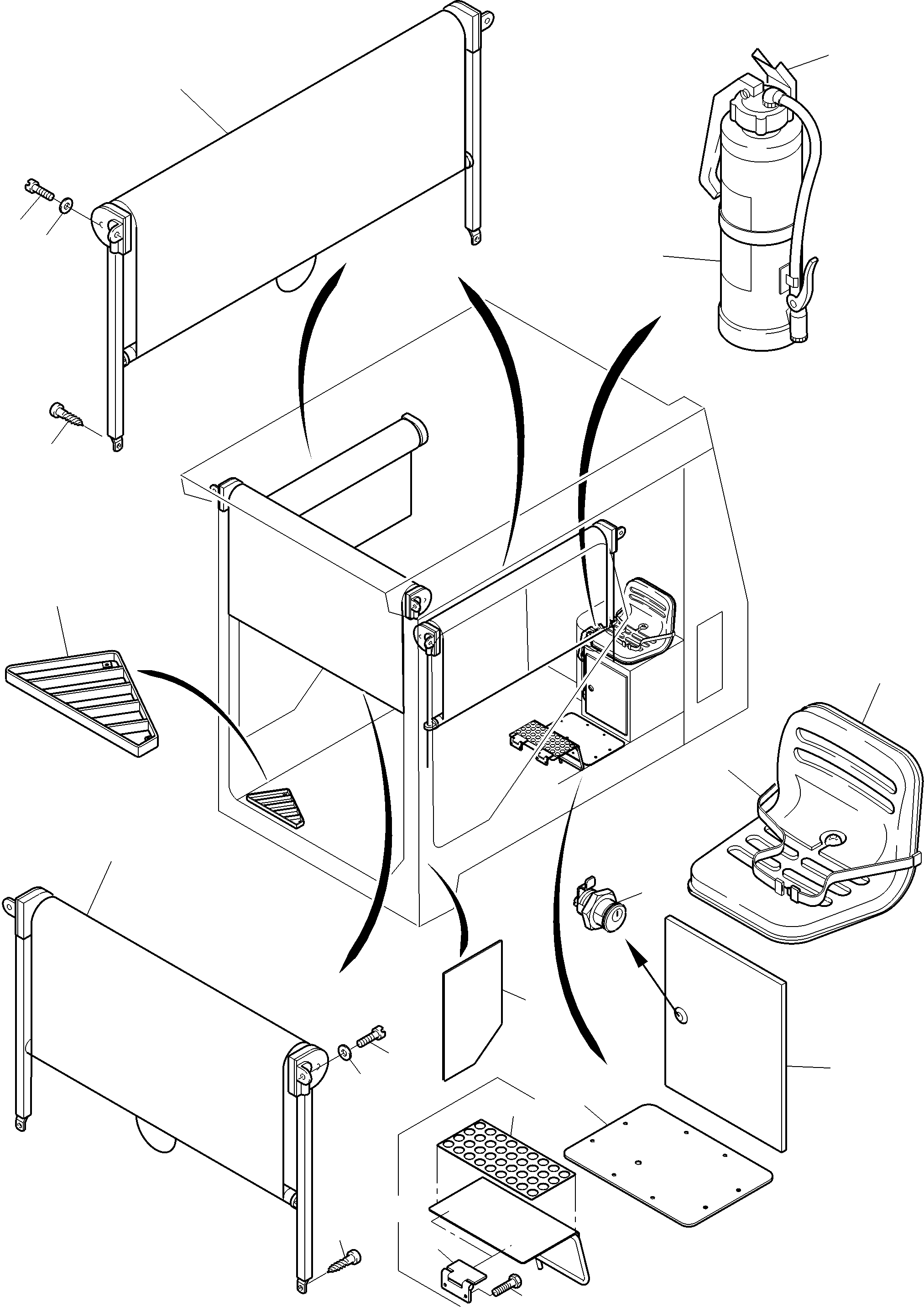Komatsu parts book diagram for PC3000-6 S/N 06330: OPERATOR'S CAB / ROCK PROTECTION FRONTWINDOW