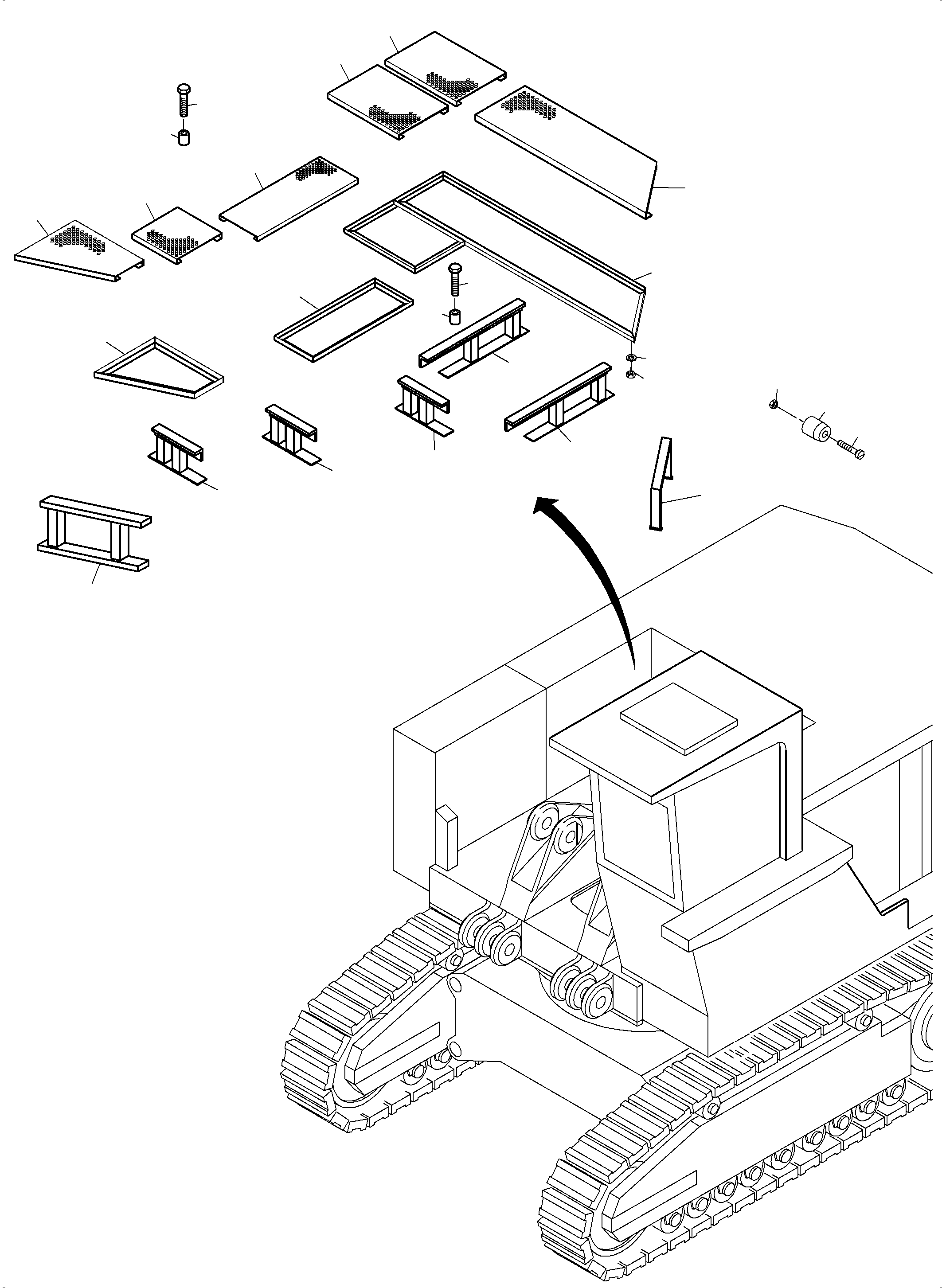 Komatsu parts book diagram for PC3000-6 S/N 06331: PLATFORM (WITH CATWALK FUEL TANK)