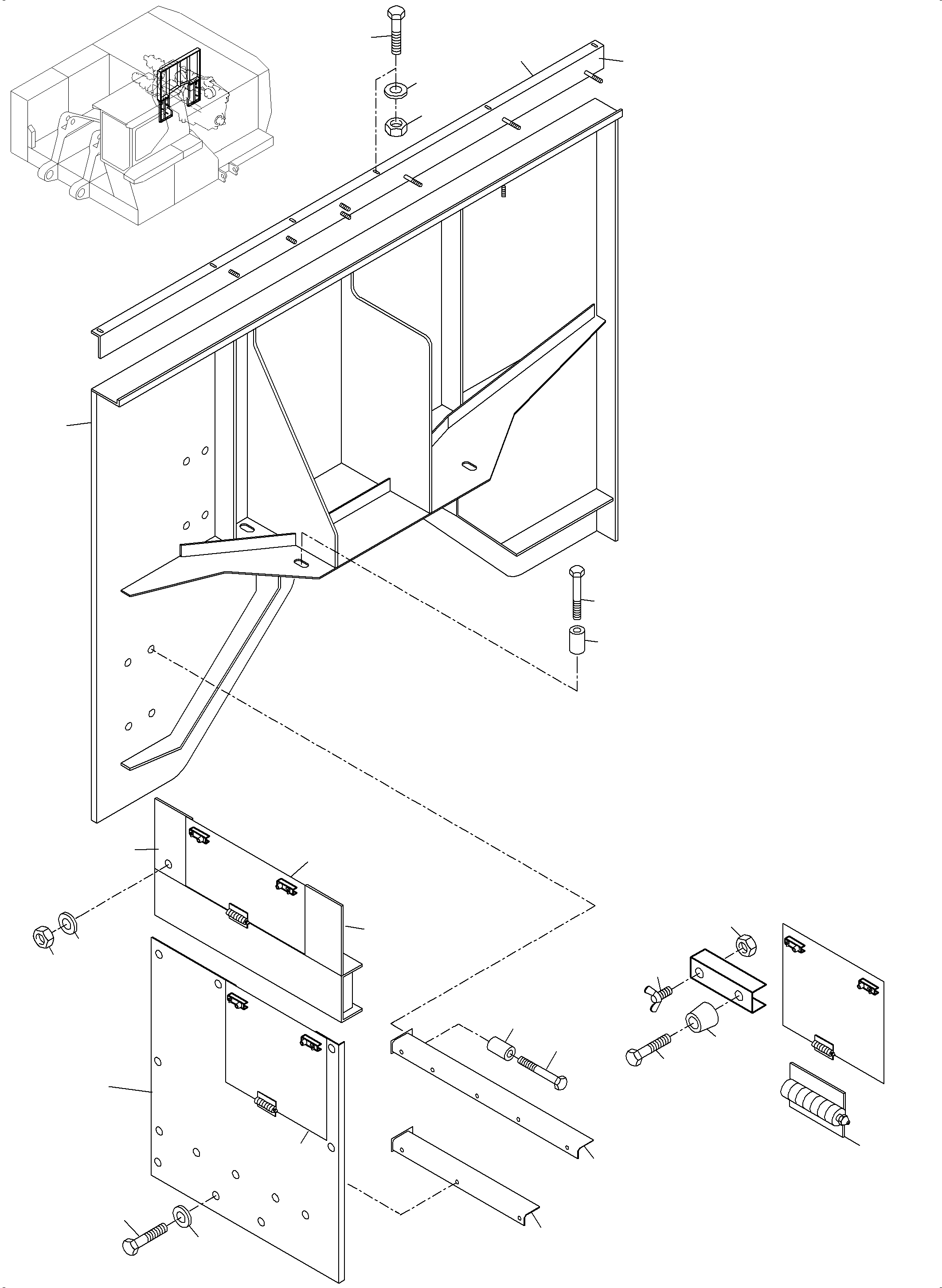 Komatsu parts book diagram for PC3000-6 S/N 06331: FIRE WALL