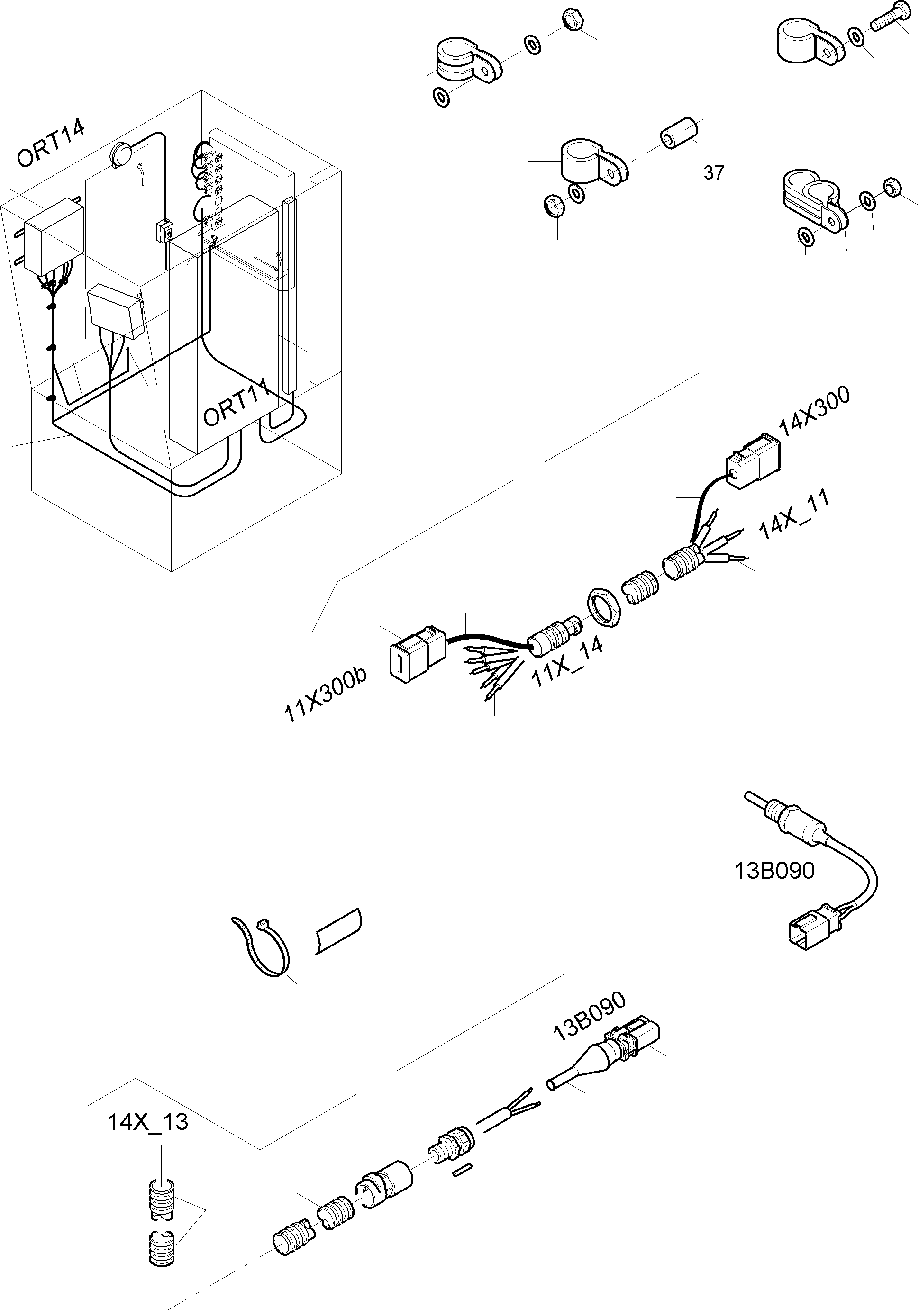 Komatsu parts book diagram for PC3000-6 S/N 06331: ELECTRIC - CAB SUPPORT KOMTRAX