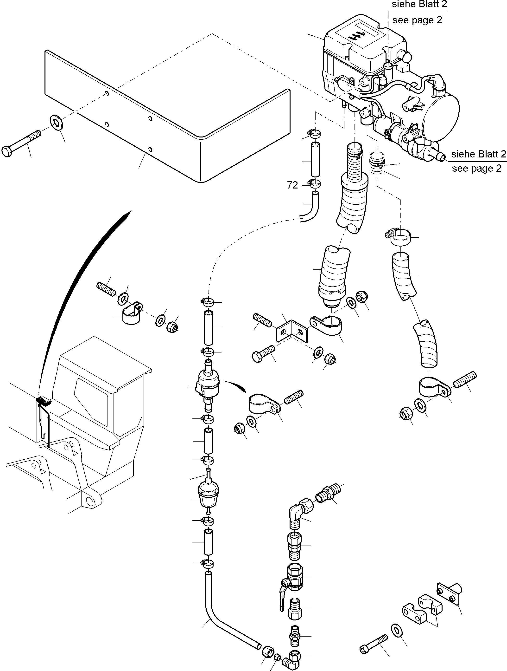 Komatsu parts book diagram for PC3000-6 S/N 06331: ADDITIONAL HEATING SYSTEM CAB