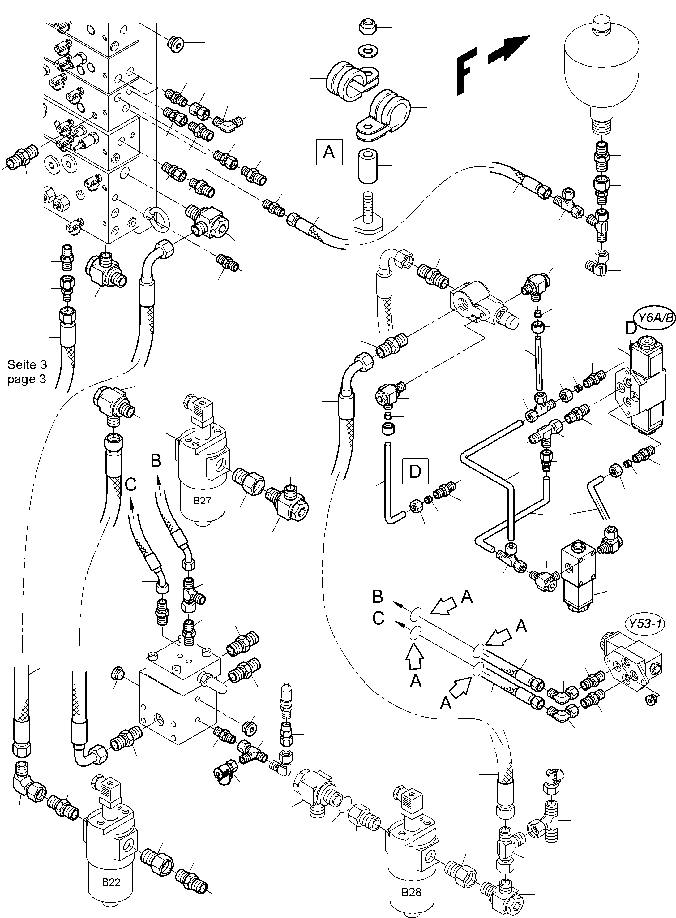 Komatsu parts book diagram for PC3000-6 S/N 06331: CONTROL- AND FILTER PLATE