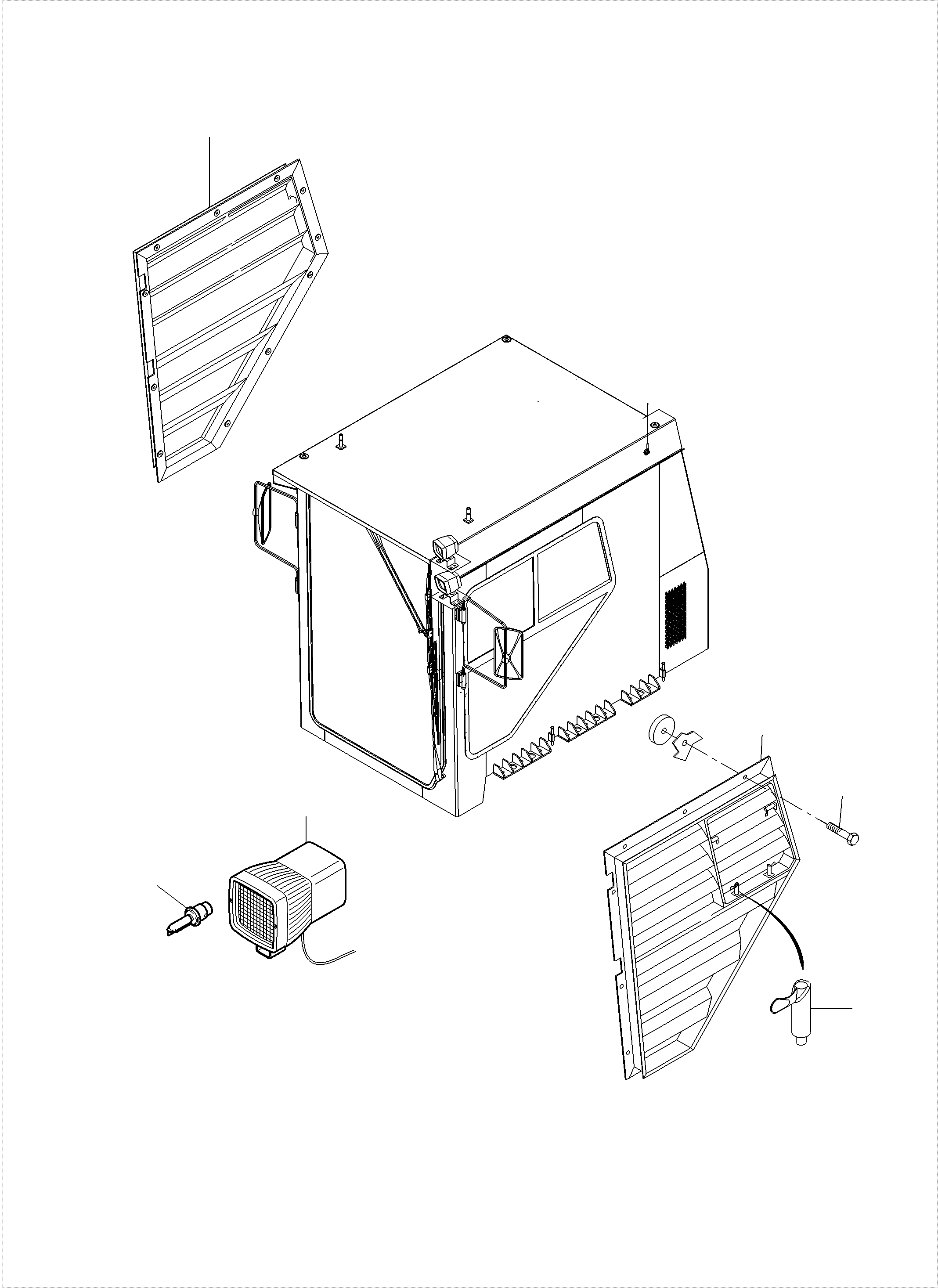 Komatsu parts book diagram for PC3000-6 S/N 06331: OPERATOR'S CAB / ROCK PROTECTION FRONTWINDOW