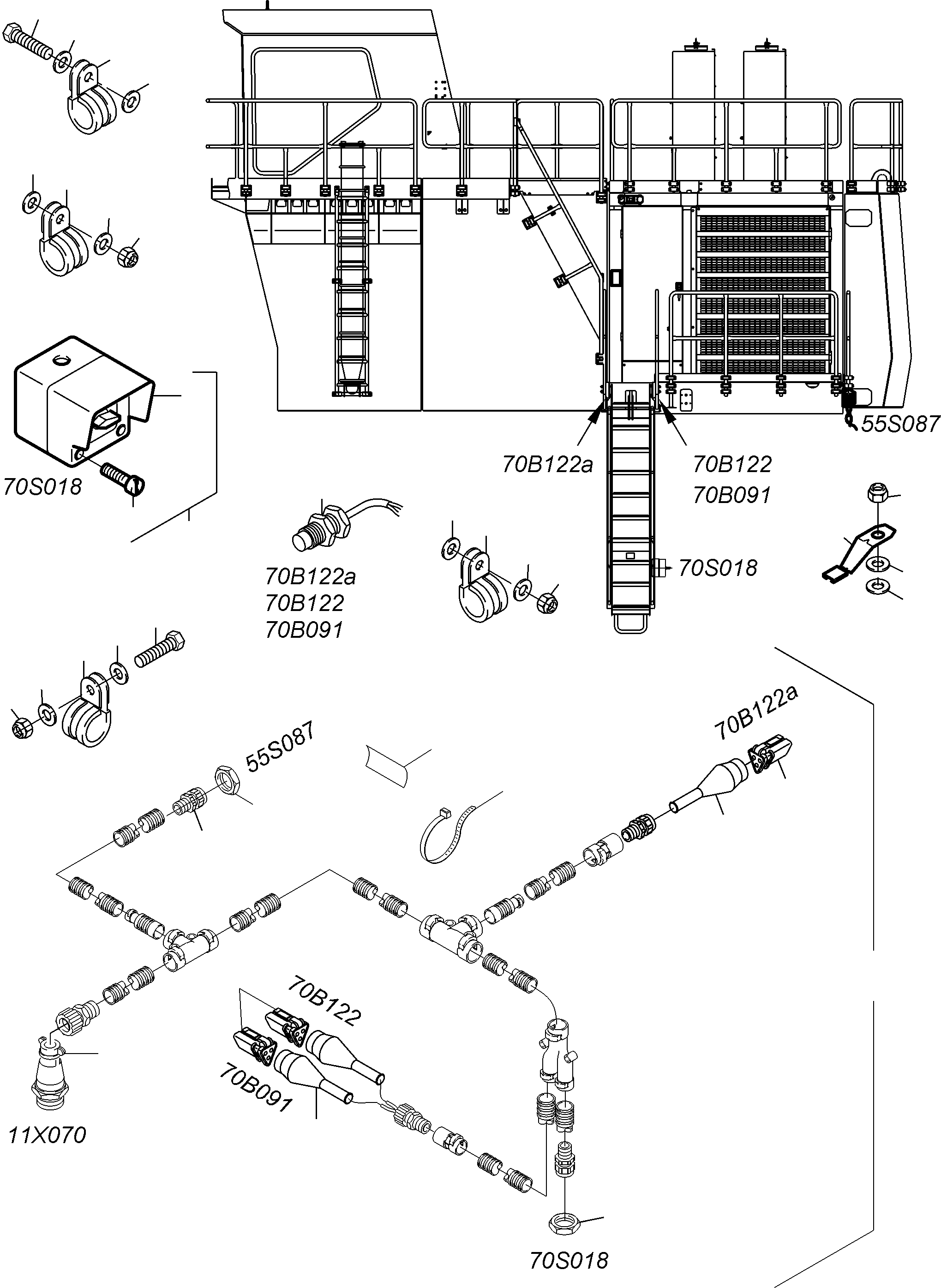 Excavators Mining Komatsu / PC3000-6 S/N 06338(G06338) / Electric Parts - Ladder(489-2144a : 489-2144a)