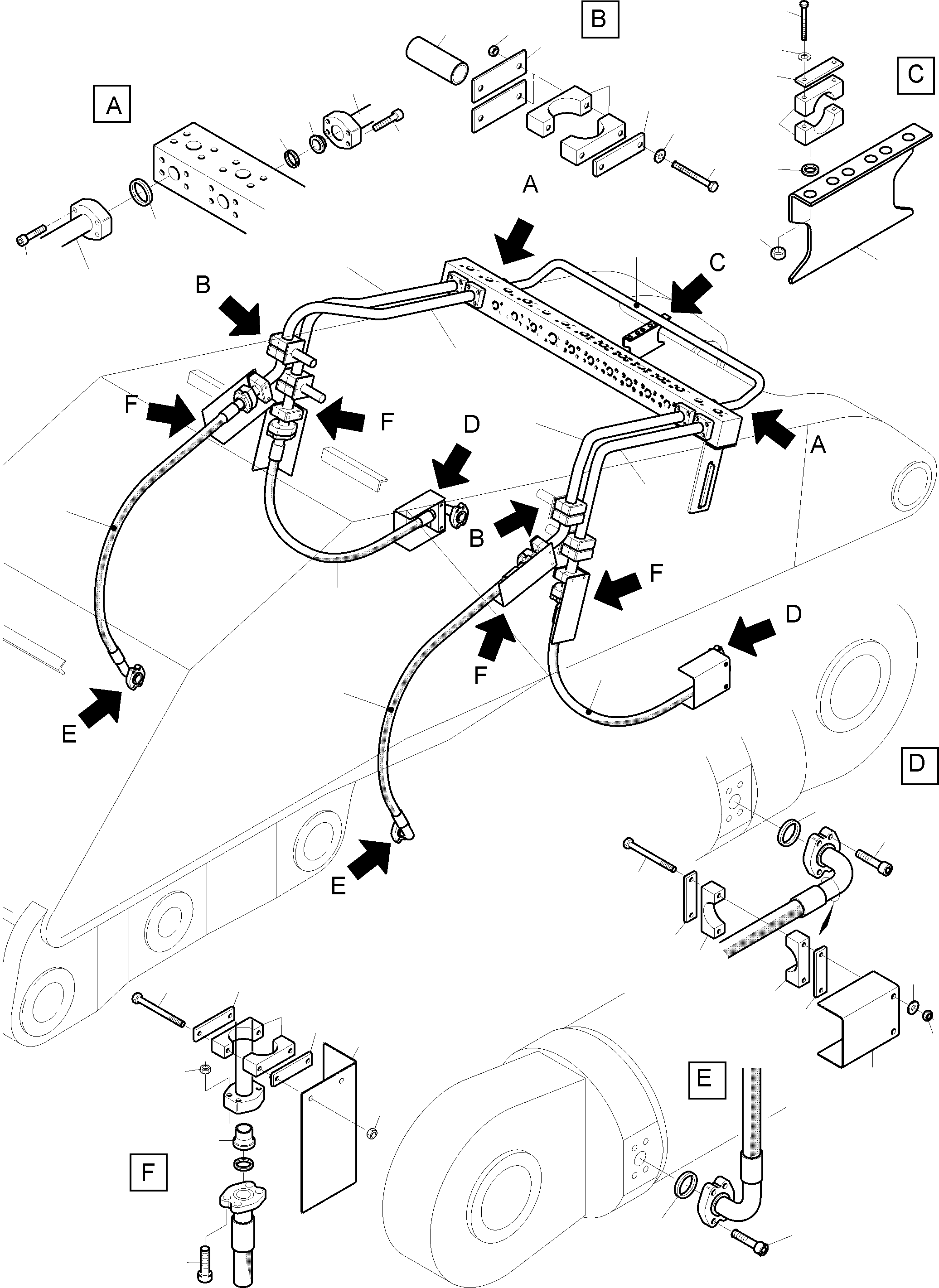 Excavators Mining Komatsu / PC3000-6 S/N 06338(G06338) / Bullclam Bucket Boom 6m(485-4000p : 485-4000p)