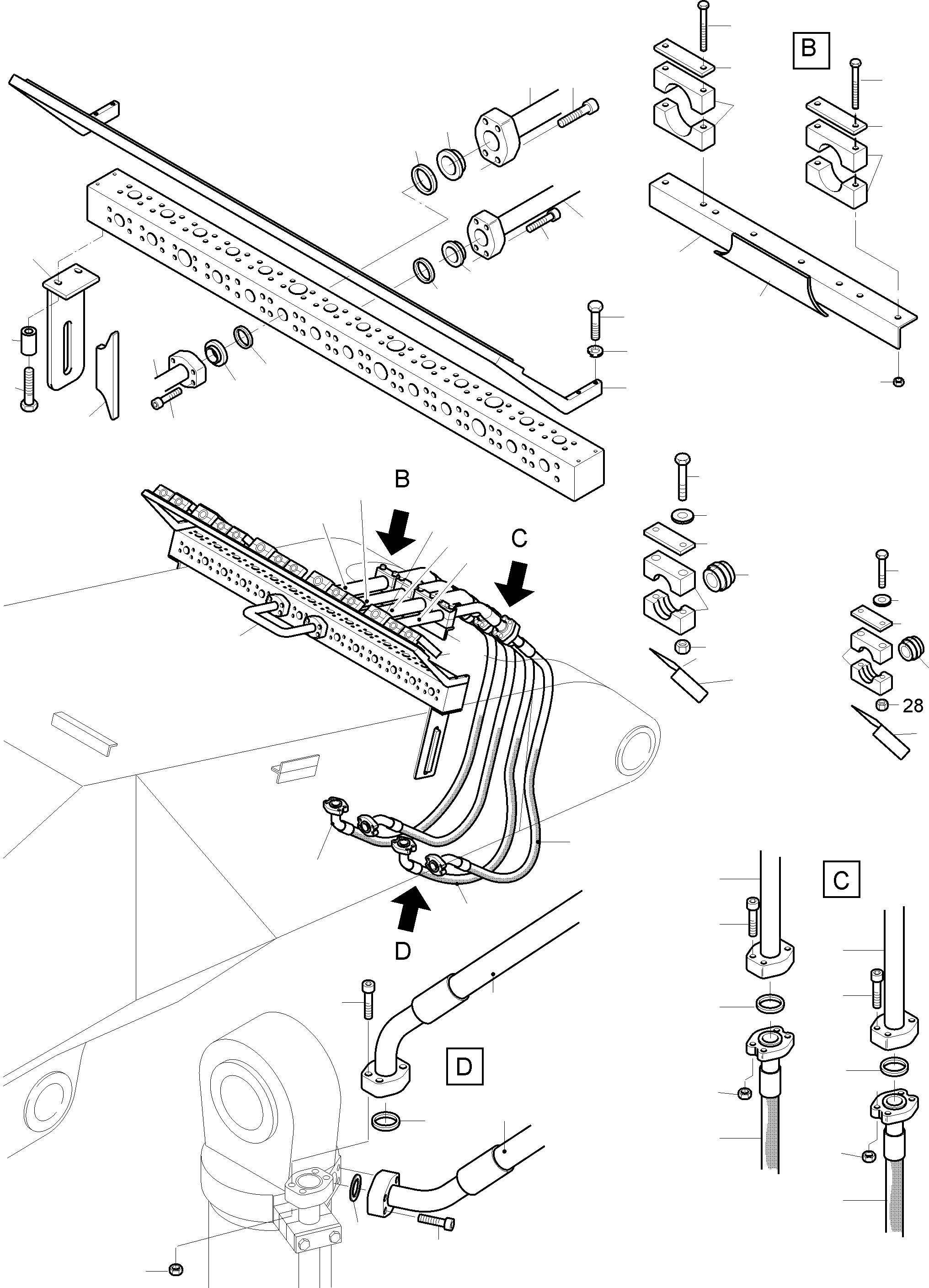 Excavators Mining Komatsu / PC3000-6 S/N 06338(G06338) / Bullclam Bucket Boom 6m(485-4000p : 485-4000p)
