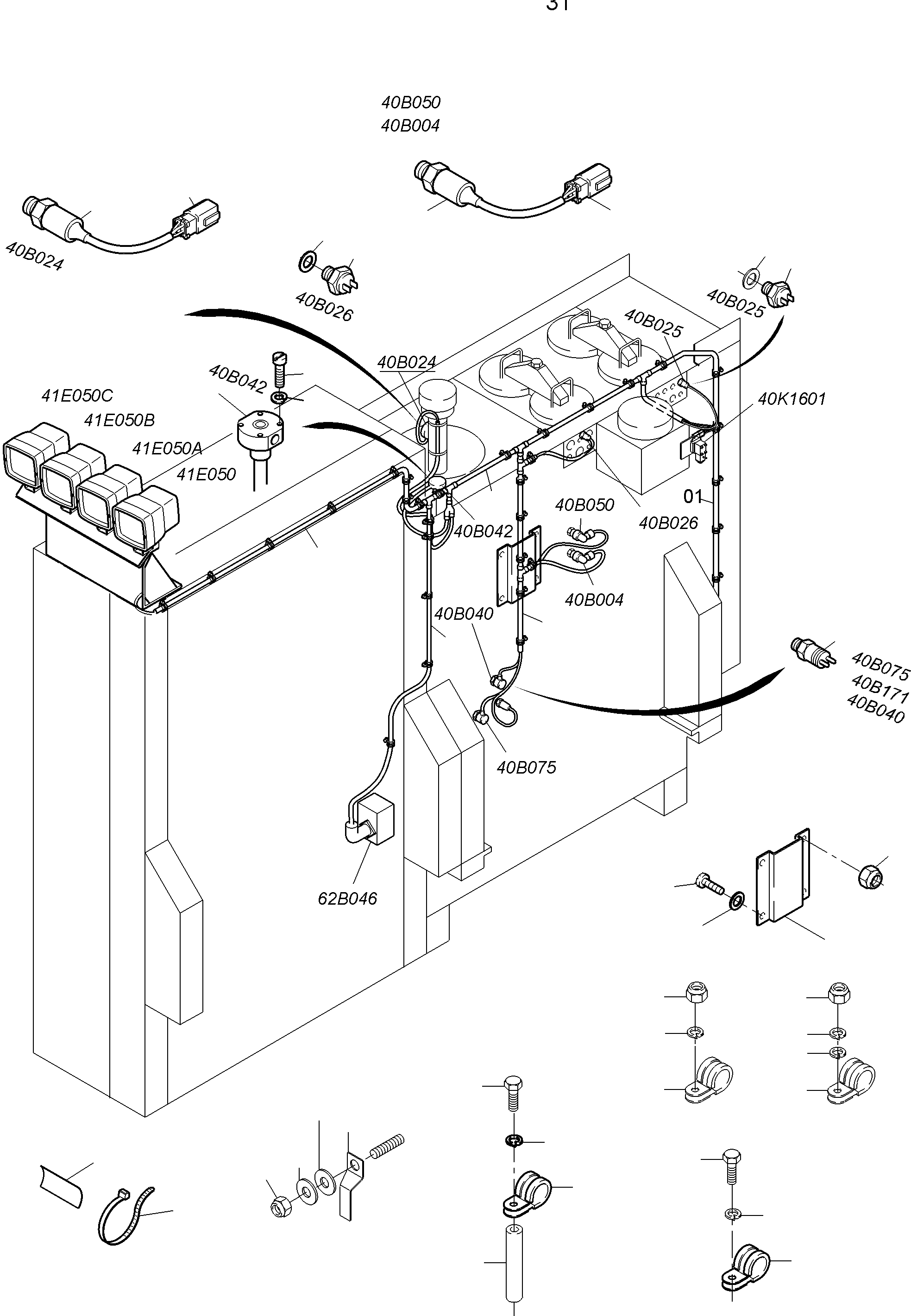 Excavators Mining Komatsu / PC3000-6 S/N 06339(G06339) / Cables - Oil Tank and Switch(489-2138d : 489-2138d)