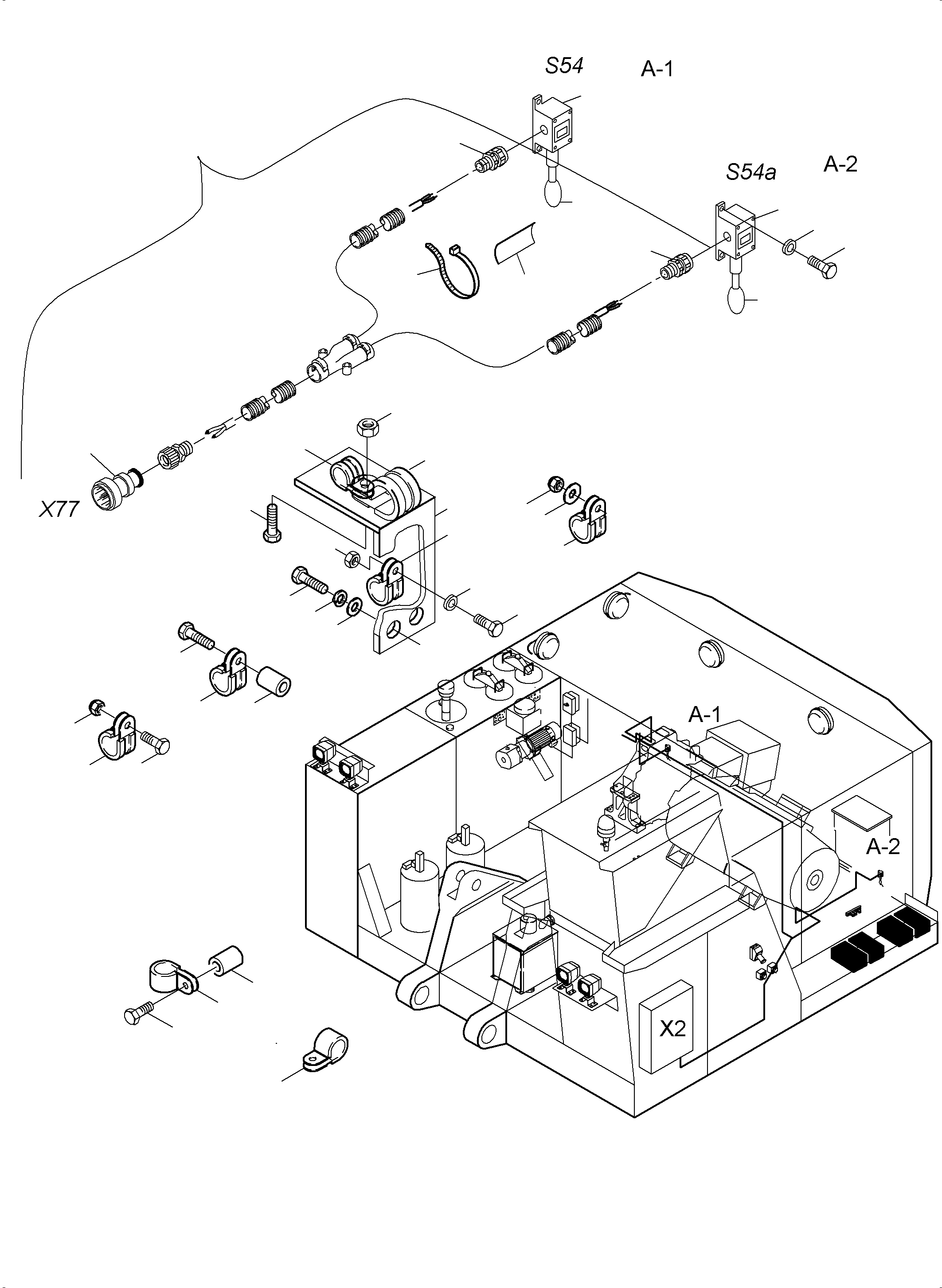 Excavators Mining Komatsu / PC 3000-6E 06 341 21.01.2019(G06341) / Movement signal installation - emergency stop from floor(255-2153 : 255-2153)