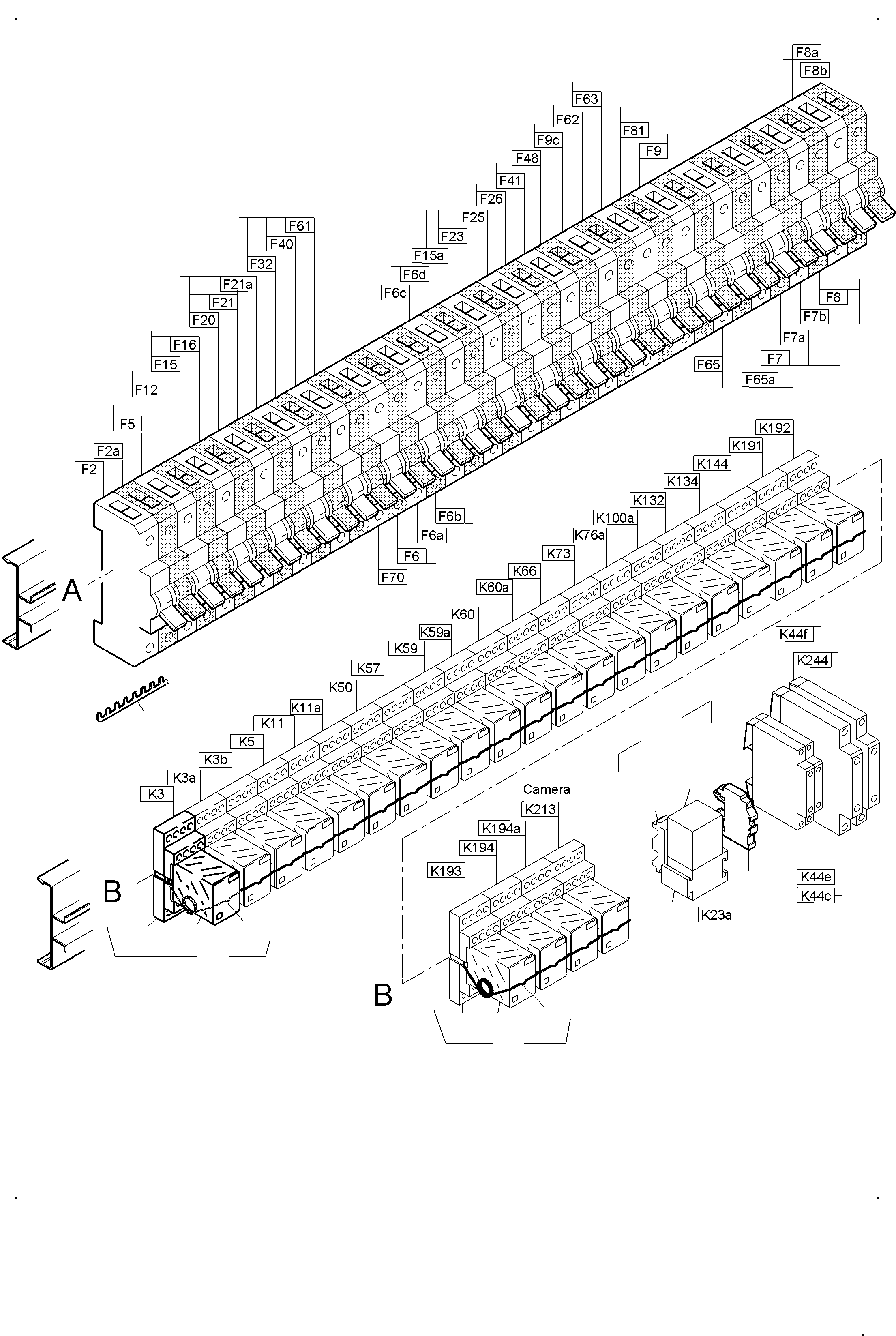 Excavators Mining Komatsu / PC 3000-6E 06 341 21.01.2019(G06341) / Main Switch Box X2 in Cab Support(255-2167e : 255-2167e)