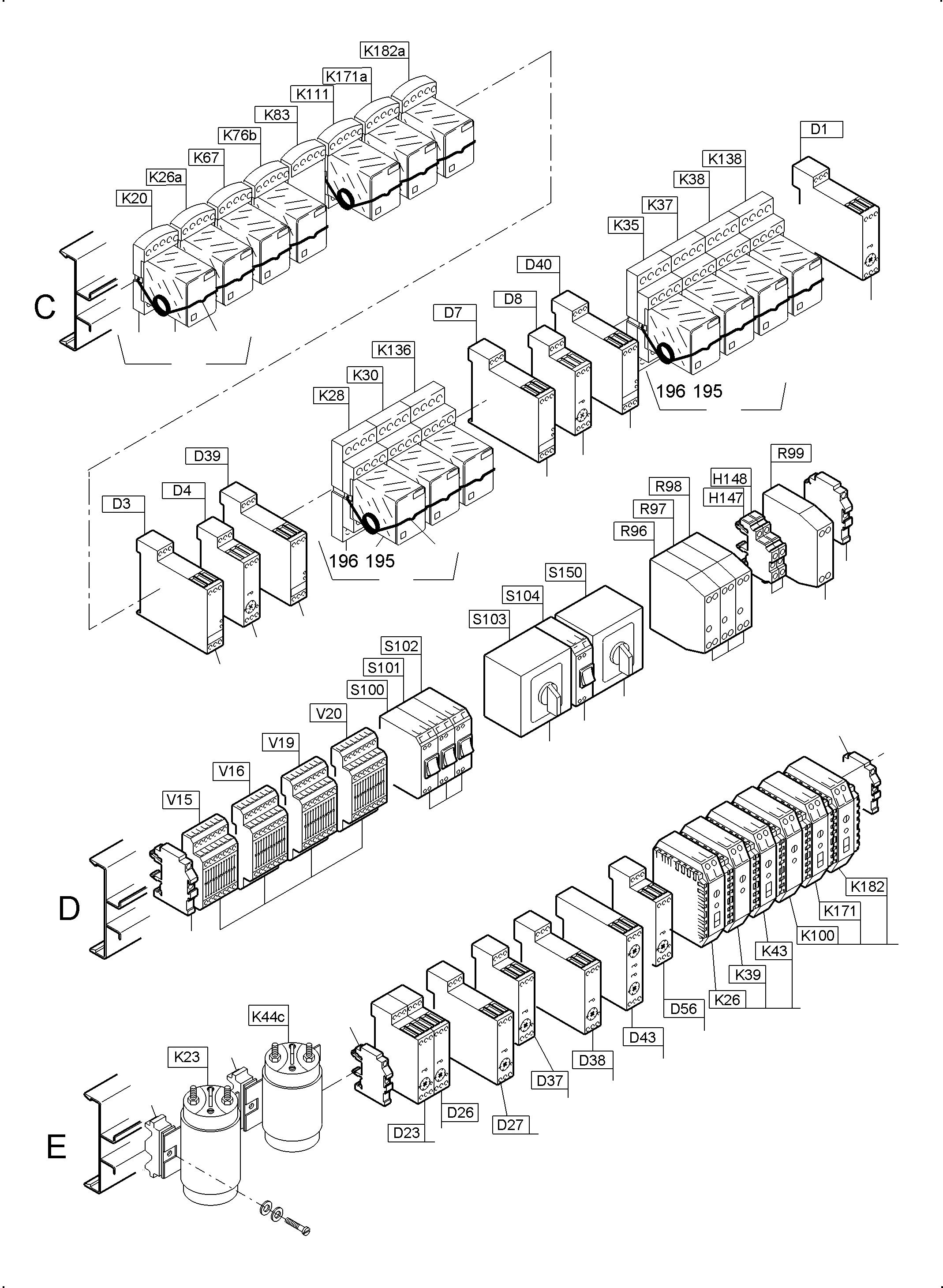 Excavators Mining Komatsu / PC 3000-6E 06 341 21.01.2019(G06341) / Main Switch Box X2 in Cab Support(255-2167e : 255-2167e)