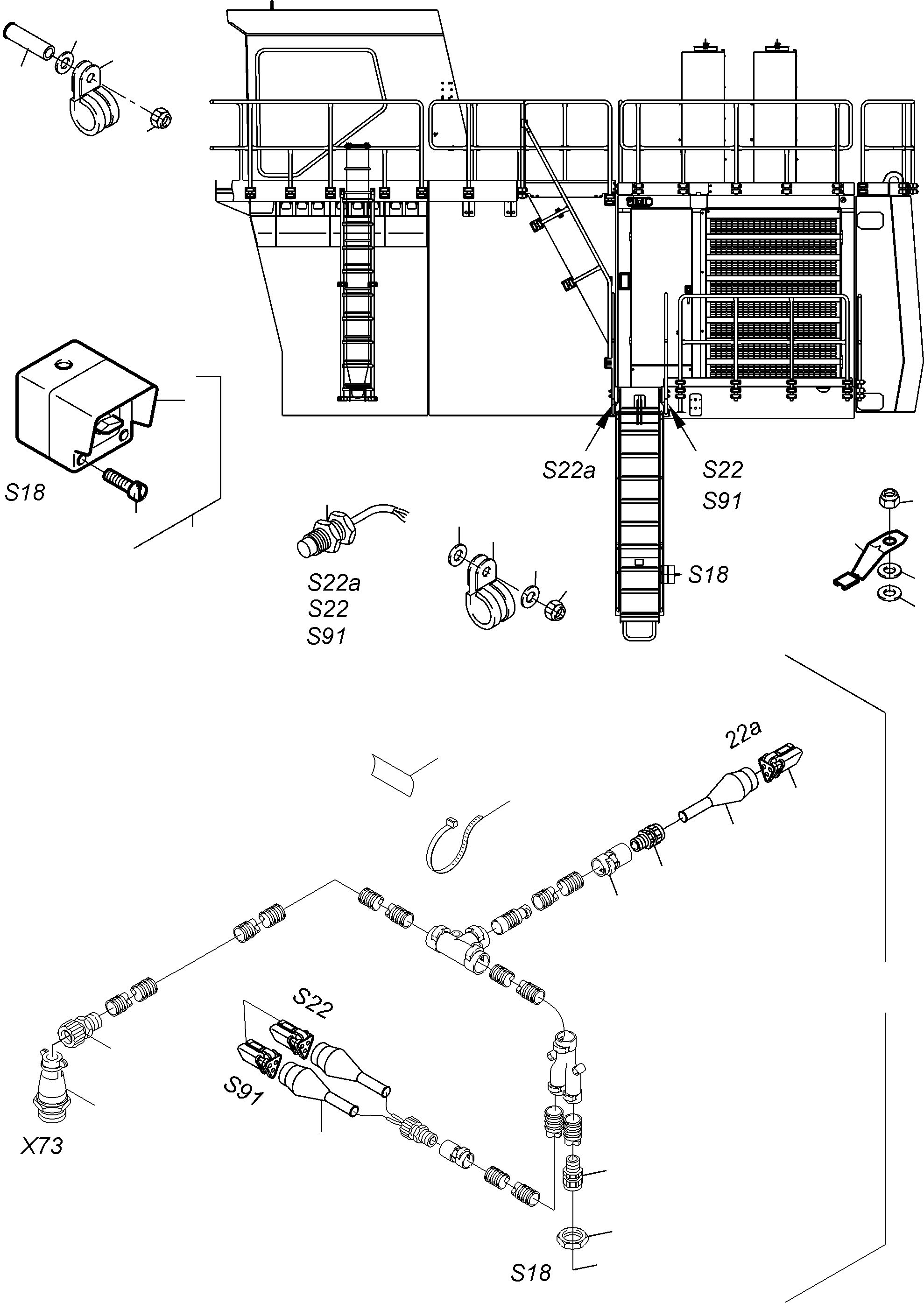 Excavators Mining Komatsu / PC 3000-6E 06 341 21.01.2019(G06341) / Electric Parts - Ladder(255-2144b : 255-2144b)