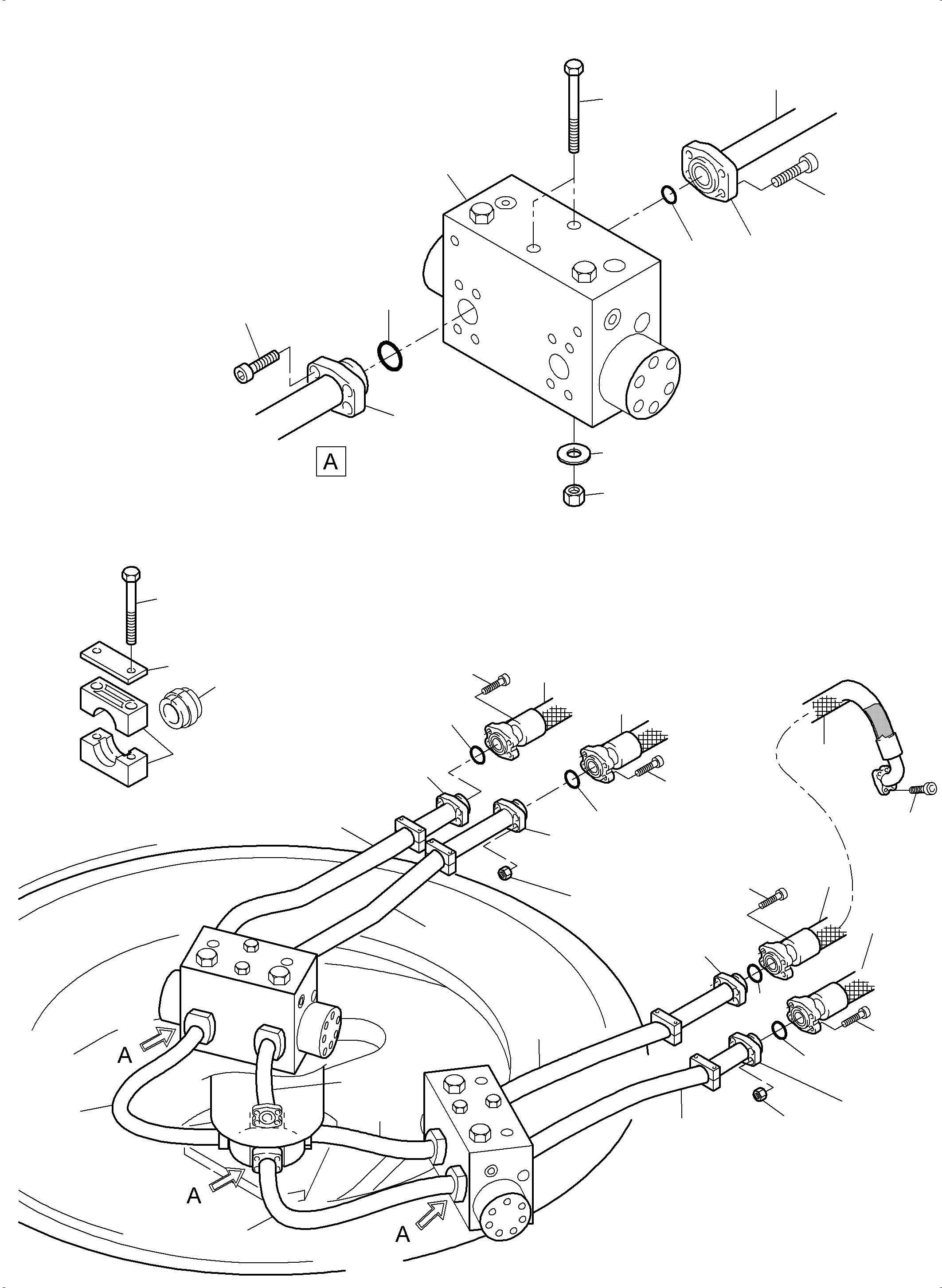 Excavators Mining Komatsu / PC3000-6E S/N 06346(G06346) / Pressure Lines, DriveMotor - Rotary Joint(255-3170c : 255-3170c)