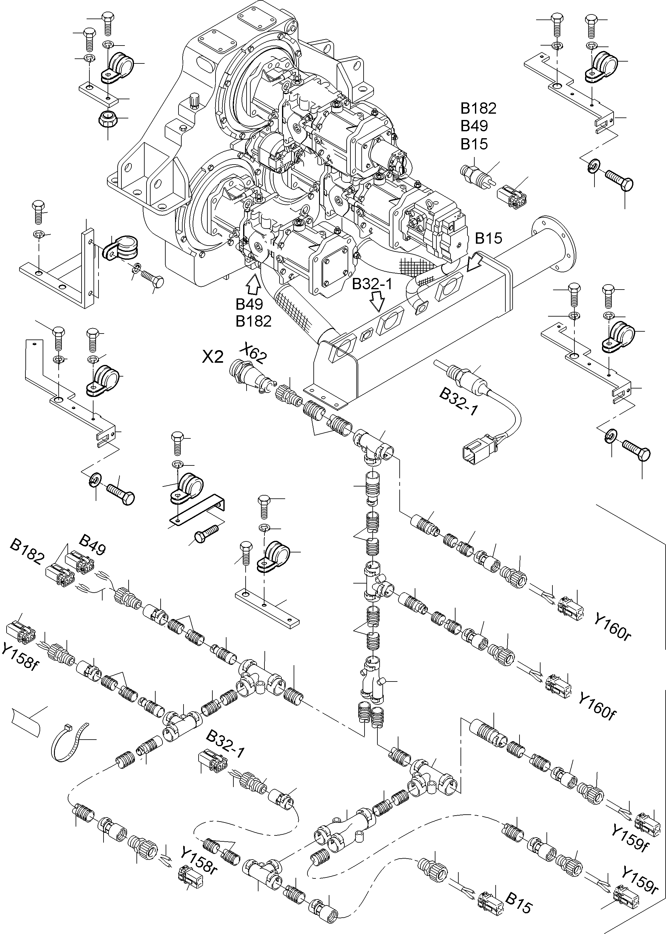 Excavators Mining Komatsu / PC3000-6E S/N 06346(G06346) / Cables - Pump Distributor Gear(255-2148b : 255-2148b)
